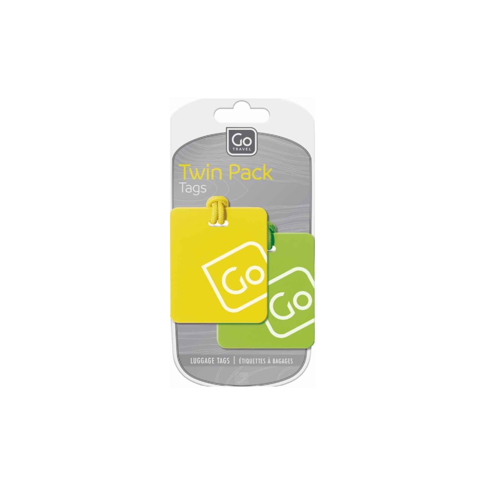 Go Travel Luggage Tags Twin Pack Yellow Green