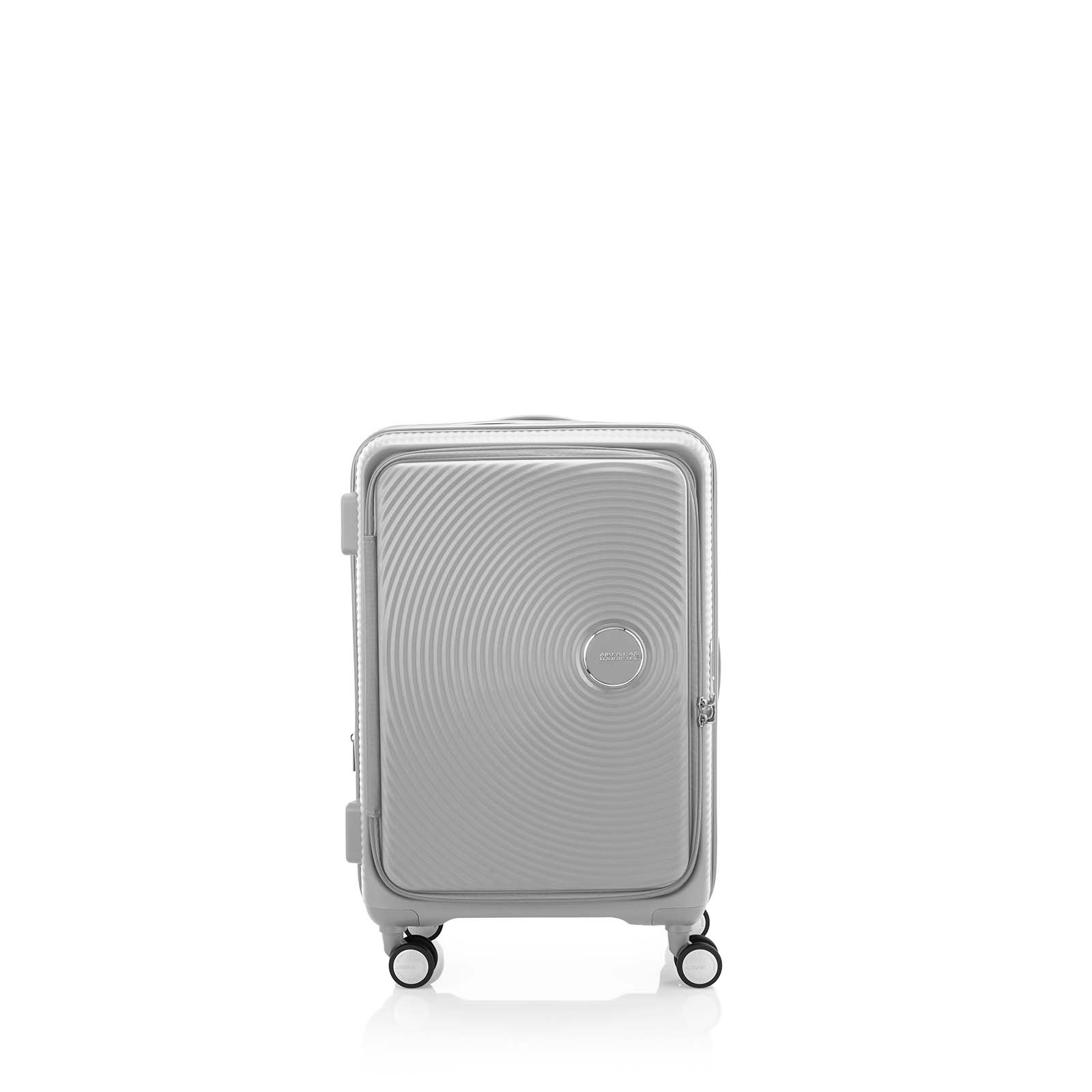 American-Tourister-Curio-Book-Opening-68cm-Suitcase-Cool-Grey-Front