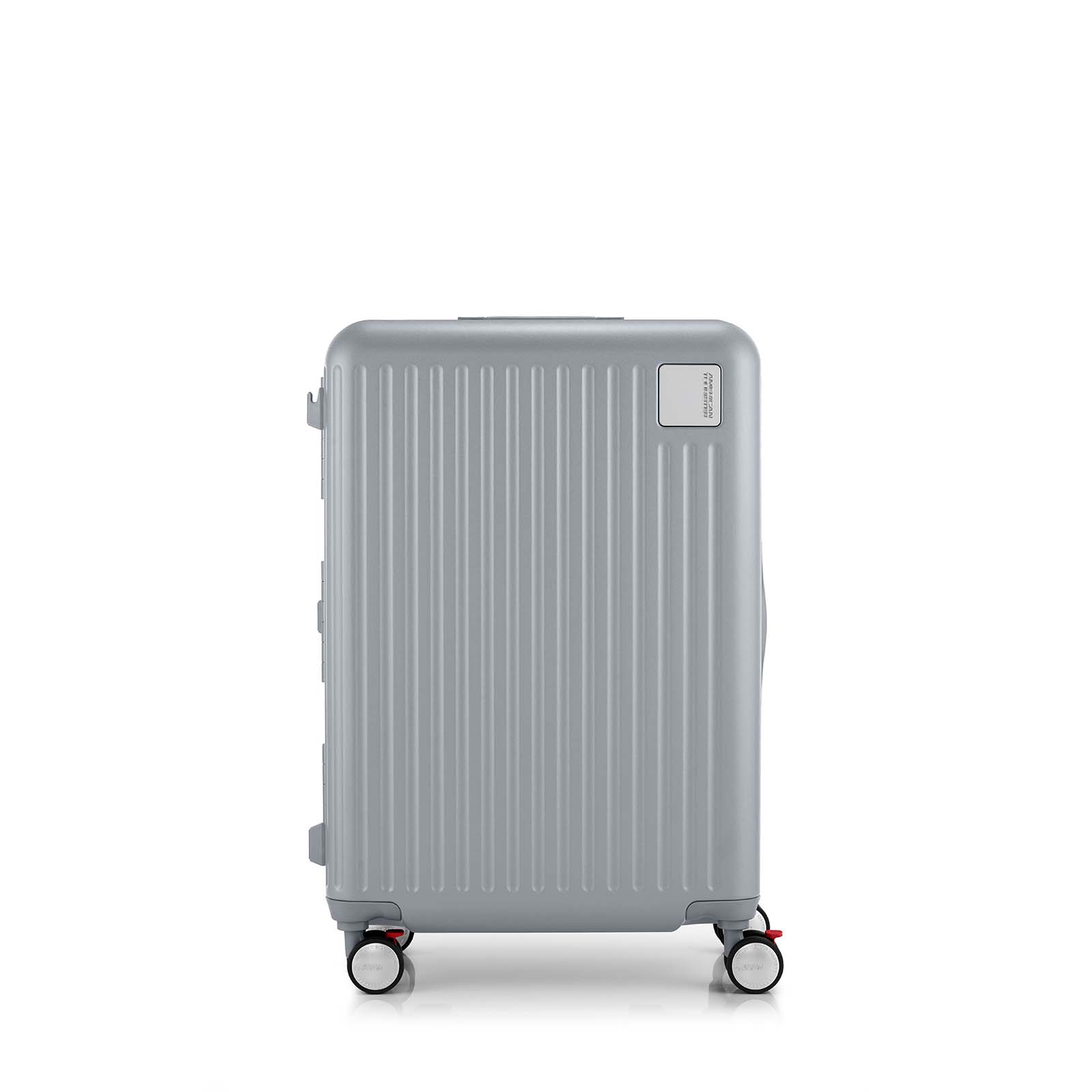 American-Tourister-Lockation-65cm-Suitcase-Light-Silver-Front