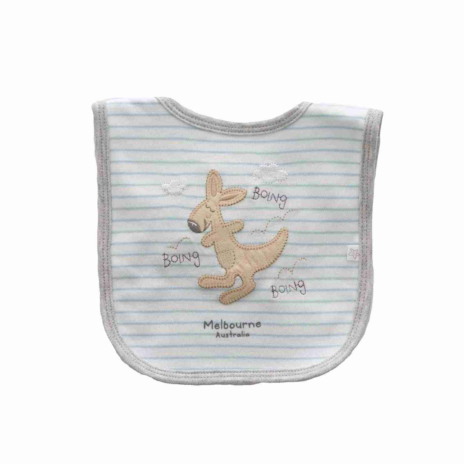 Baby-Boy-Bib-Kangaroo-Blue