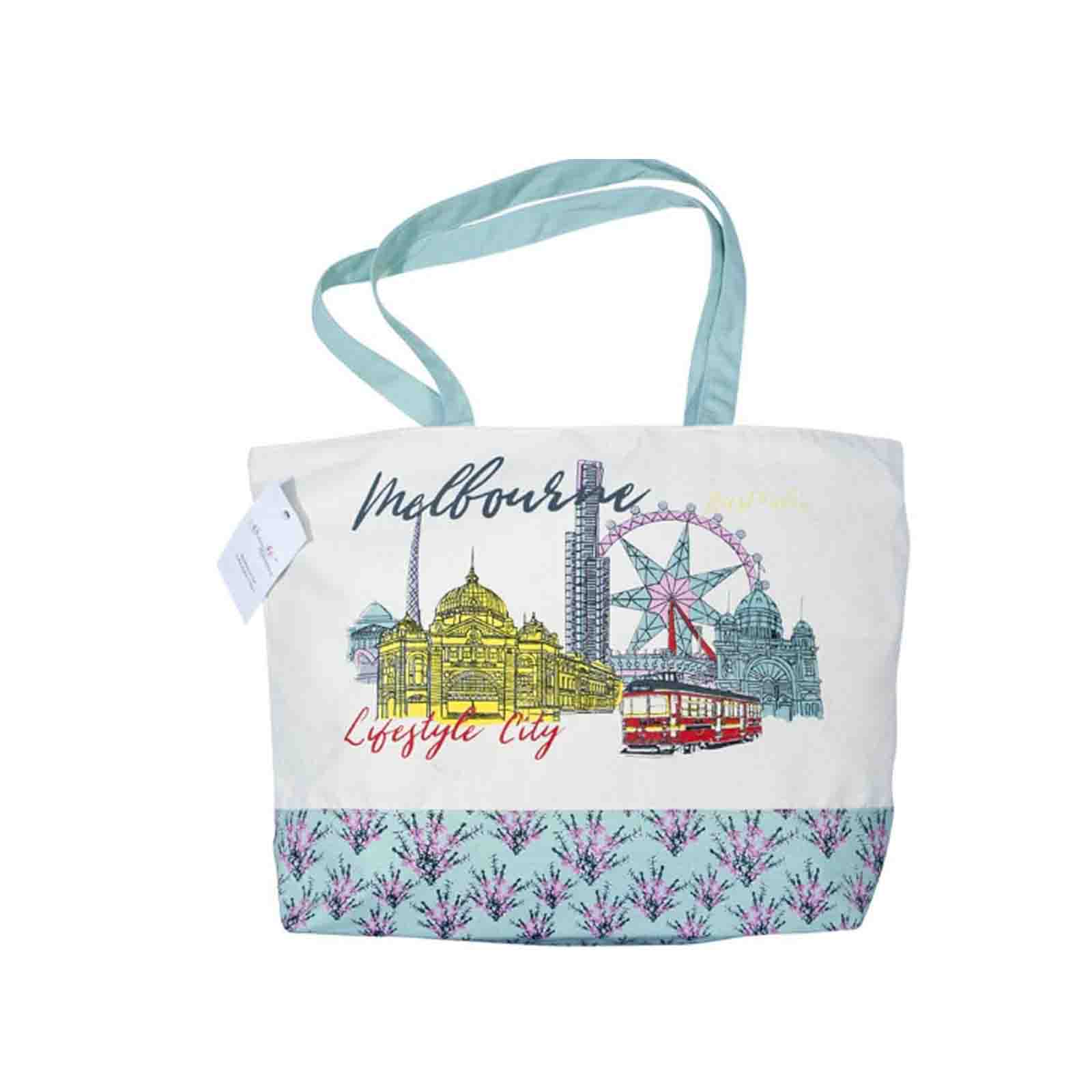 Cotton-Canvas-Shopping-Bag-Melbourne-Lifestyle-City-48x33cm-Front