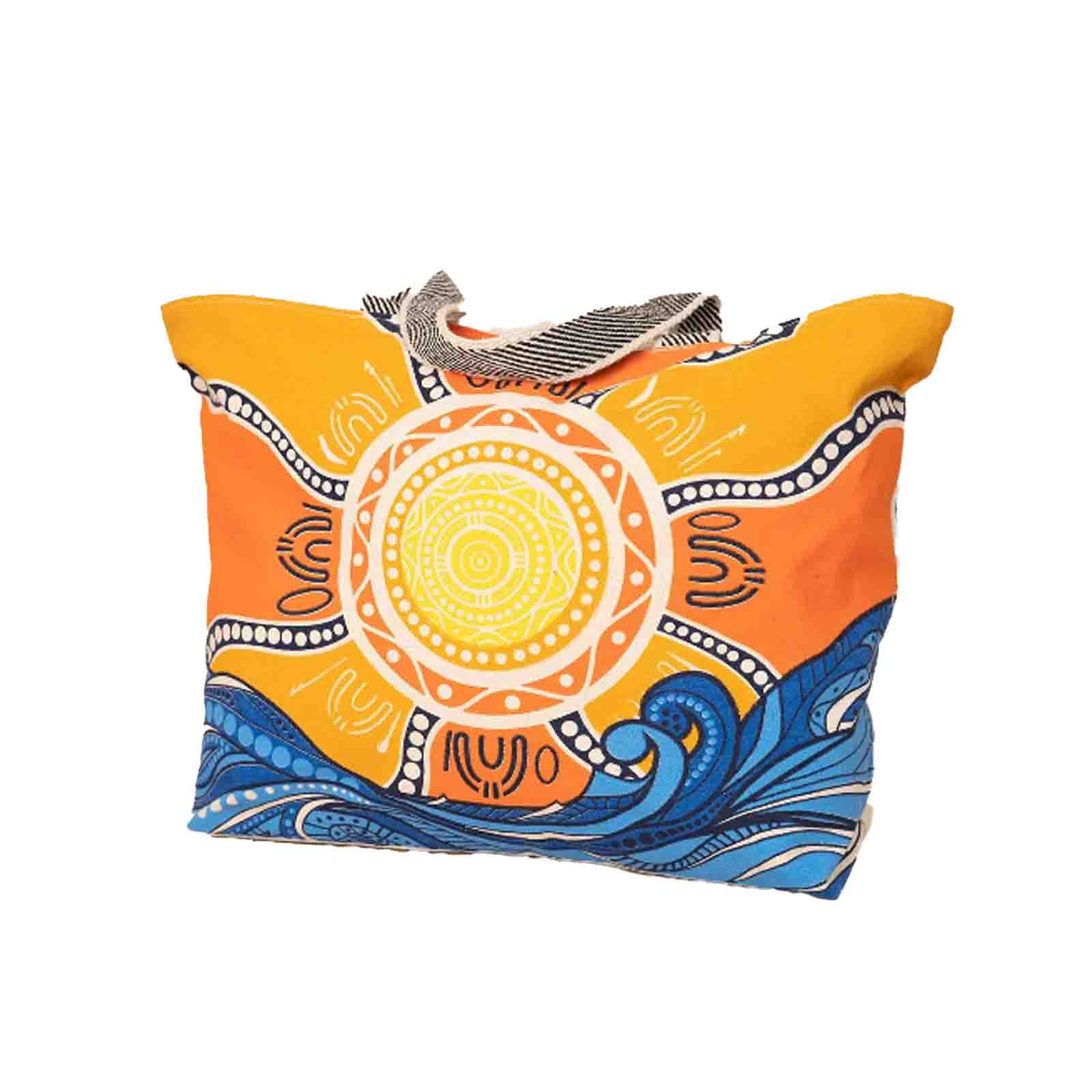 Cotton-Canvas-Shopping-Bag-Source-Of-Life-Sunrise-Front