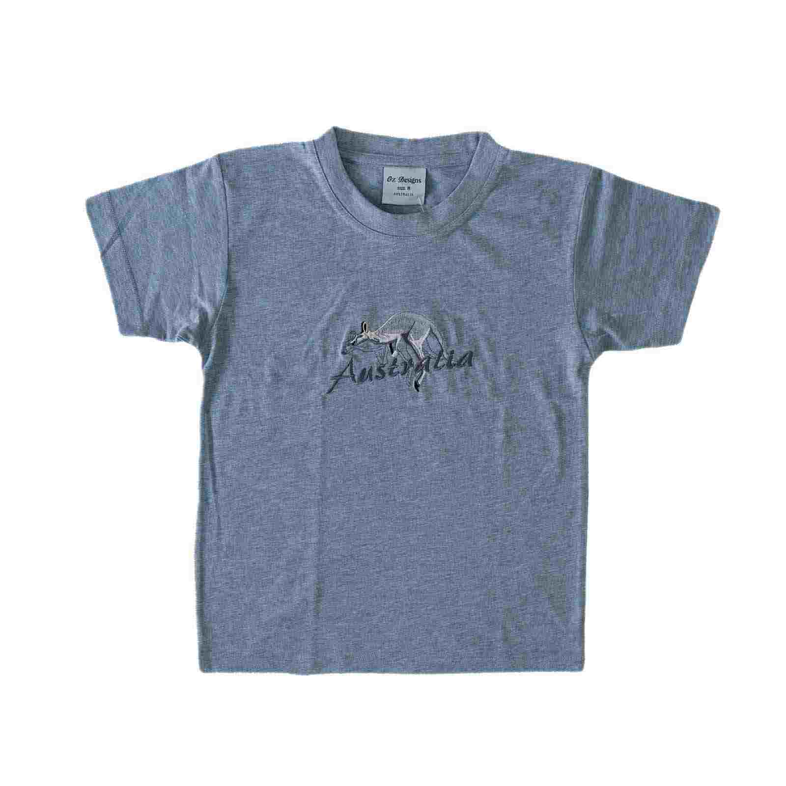 Kids T-Shirt Large Kangaroo Australia Grey 12