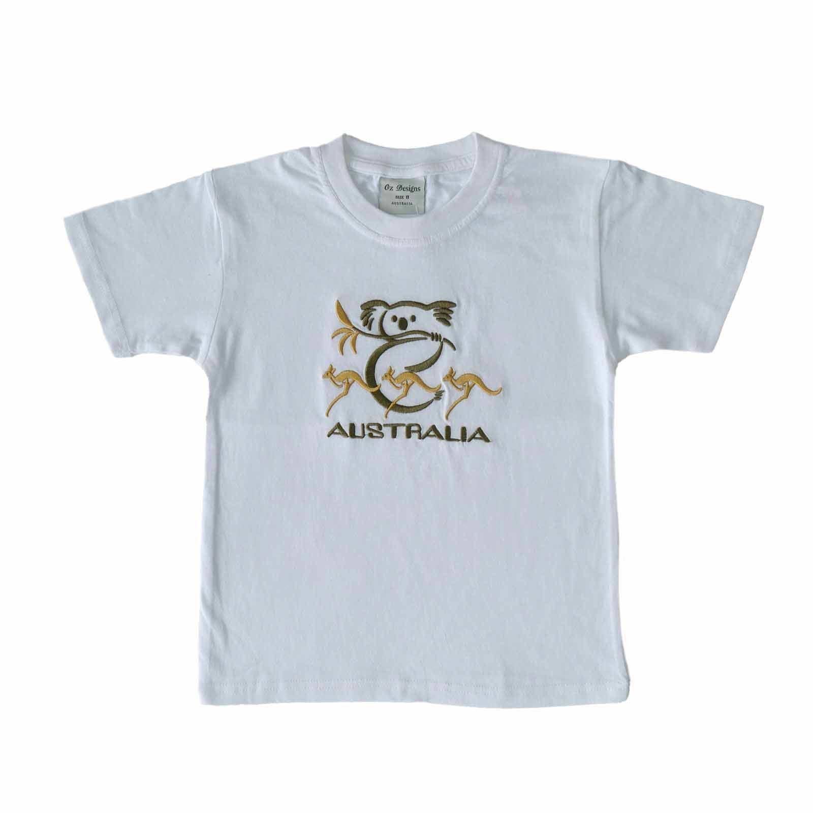 Kids T-Shirt Large Koala & Kangaroos White 12