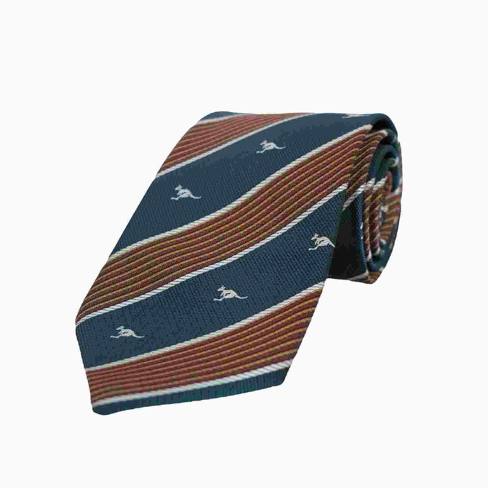 Neck-Tie-Kangaroo-Stripe-Tie-Green