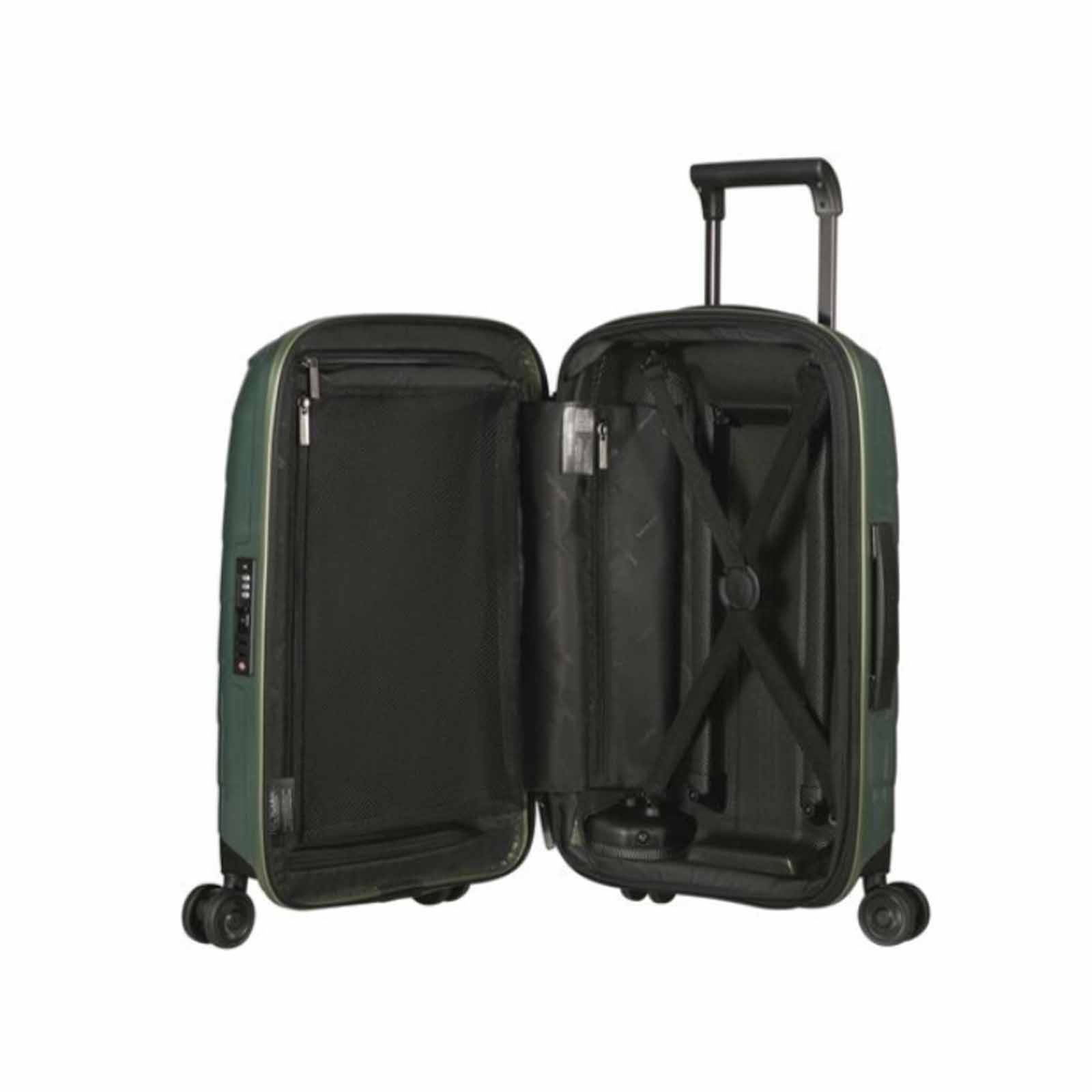 Samsonite-Attrix-55cm-Suitcase-Basil-Green-Open