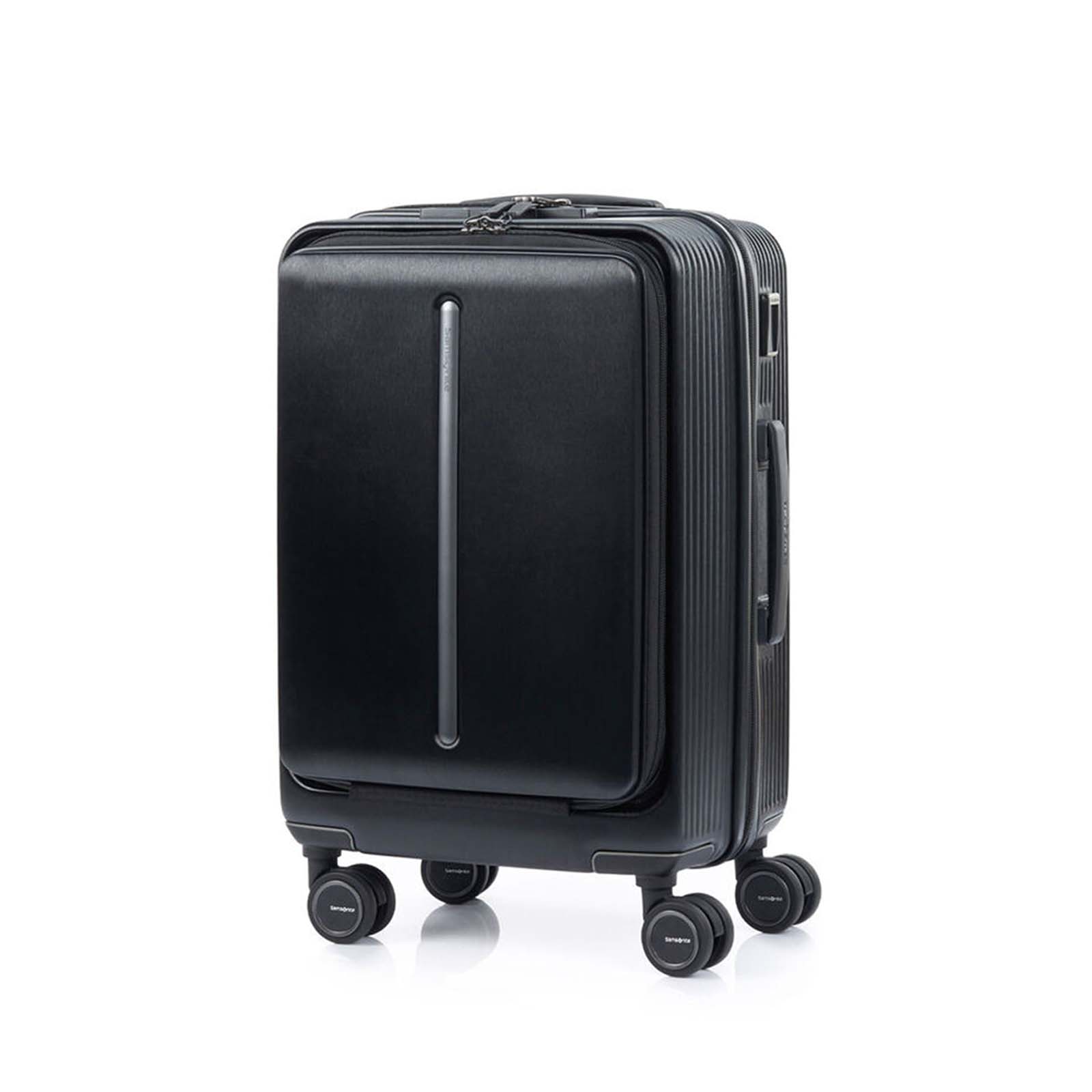 Samsonite-Beamix-55cm-Front-Pocket-Suitcase-Black-Angle