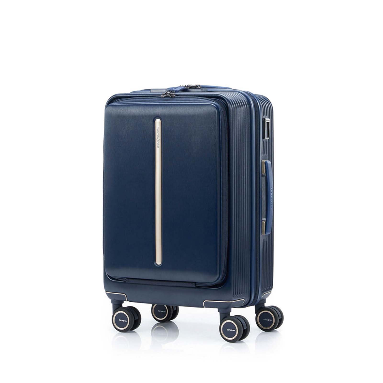 Samsonite-Beamix-55cm-Front-Pocket-Suitcase-Navy-Angle