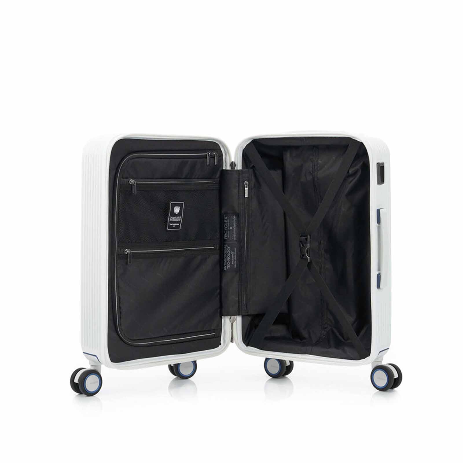 Samsonite-Beamix-55cm-Front-Pocket-Suitcase-White-Open