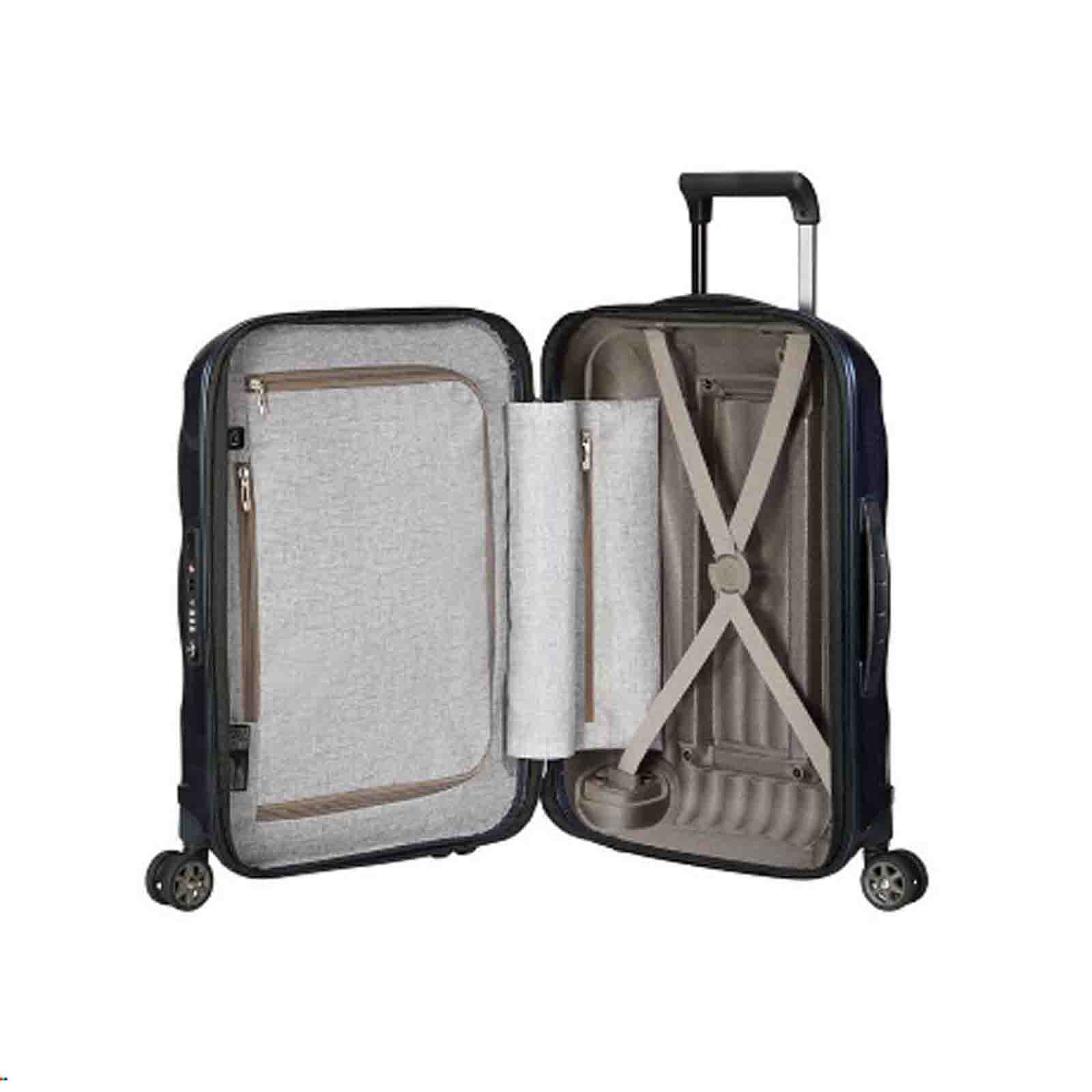 Samsonite-C-Lite-55cm-EXP-Suitcase-Midnight-Blue-Open