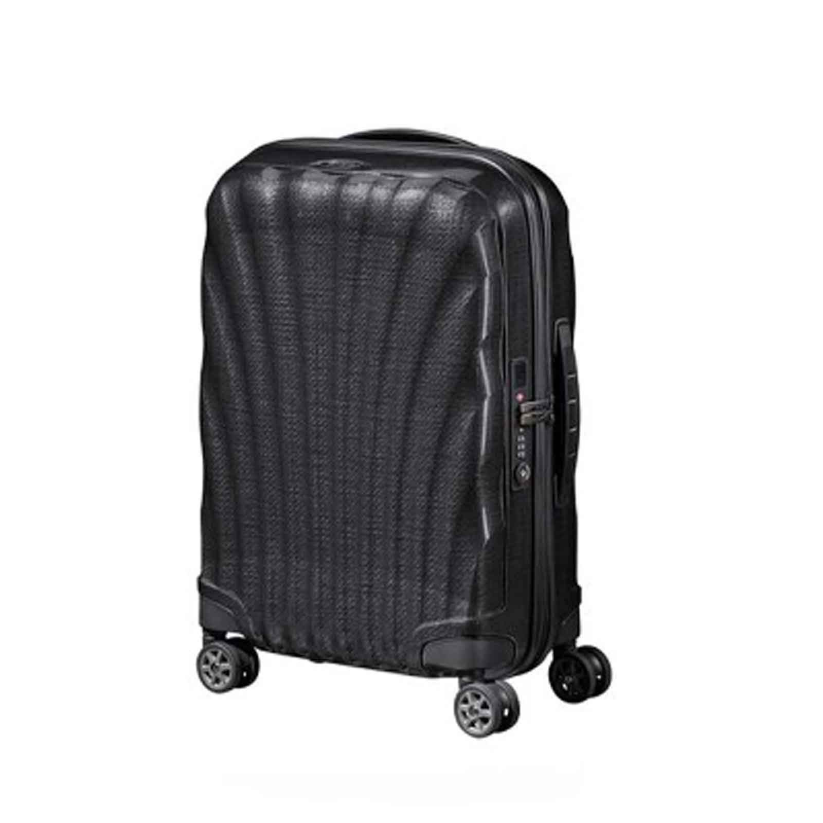 Samsonite-C-Lite-55cm-Exp-Suitcase-Black-Front-Angle