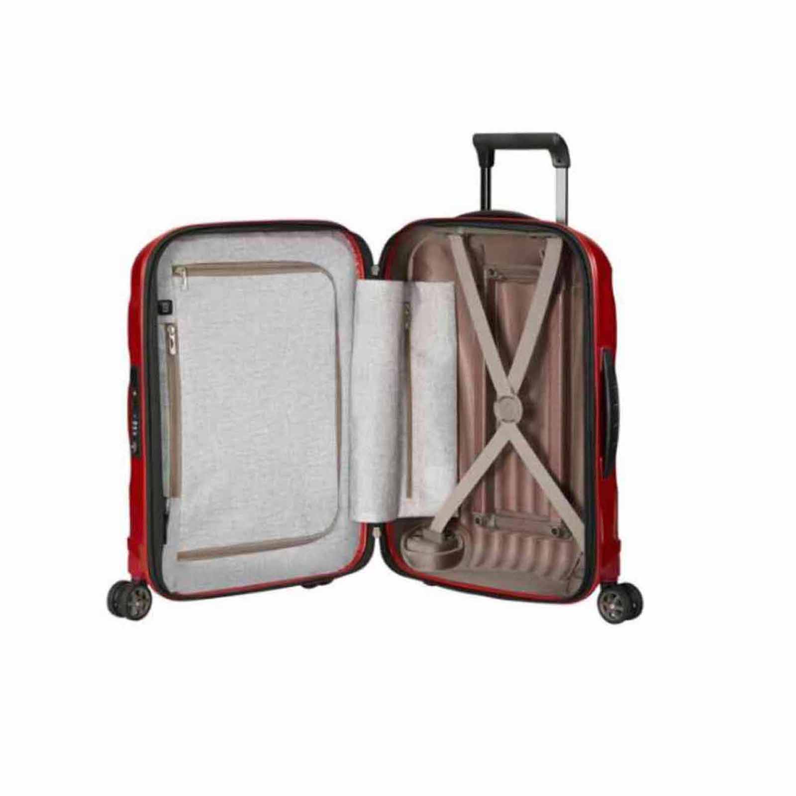 Samsonite-C-Lite-55cm-Exp-Suitcase-Chilli-Red-Open