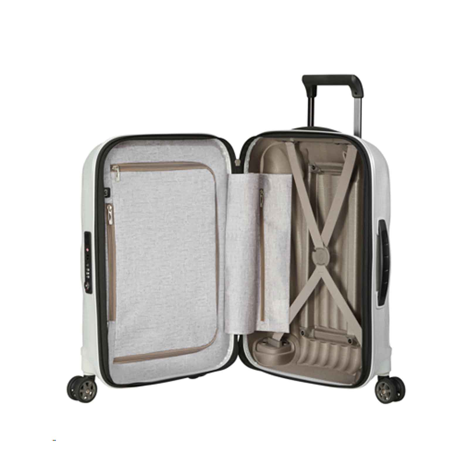 Samsonite-C-Lite-55cm-Exp-Suitcase-Off-White-Open