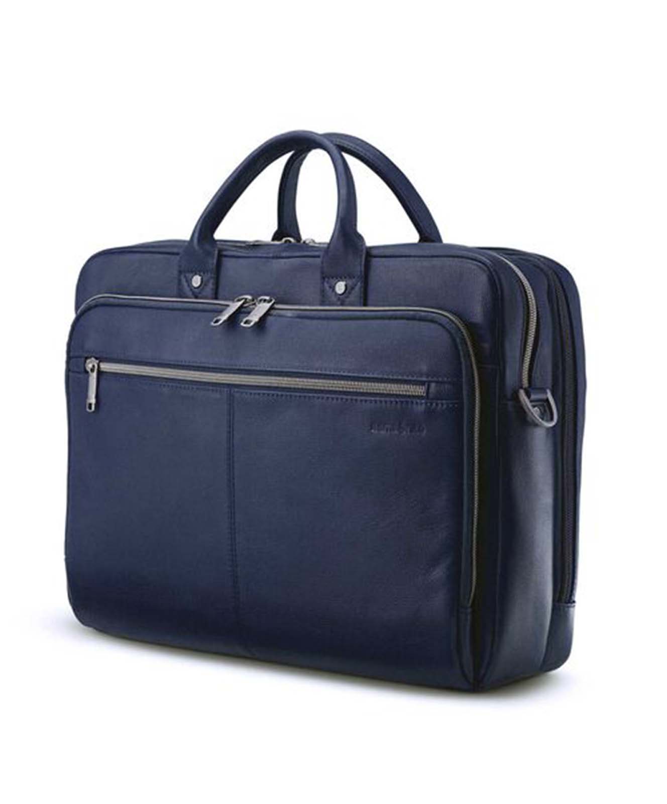 Samsonite-Classic-Leather-15.6-Inch-Top-Loader-Navy-Angle