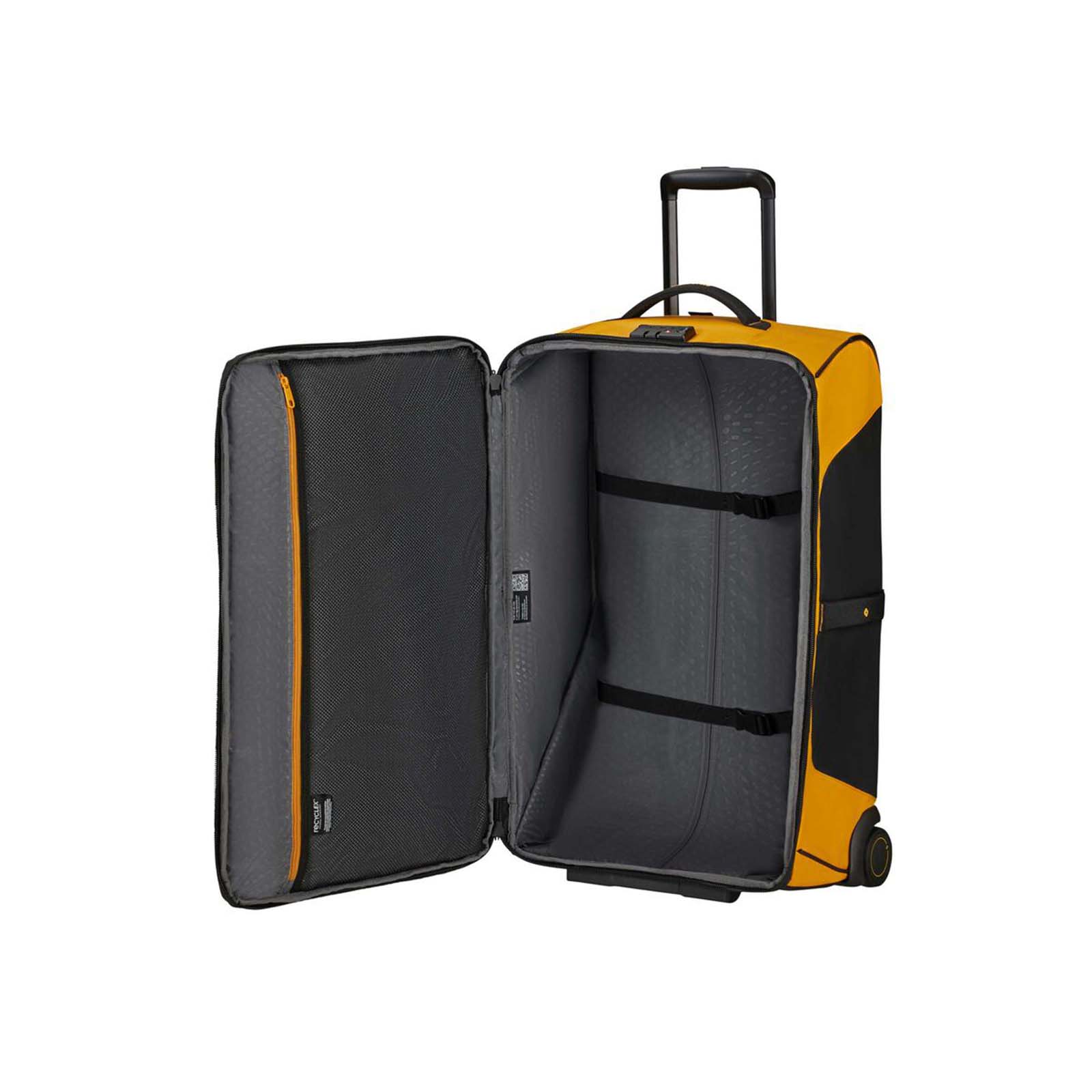 Samsonite-Ecodiver-67cm-Wheeled-Duffel-Yellow-Open