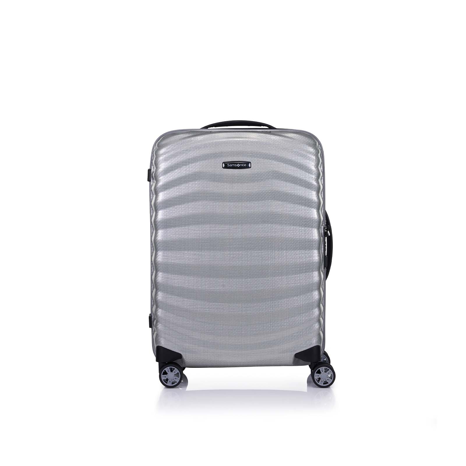 Samsonite-Lite-Shock-Sport-55cm-Suitcase-Silver-Front