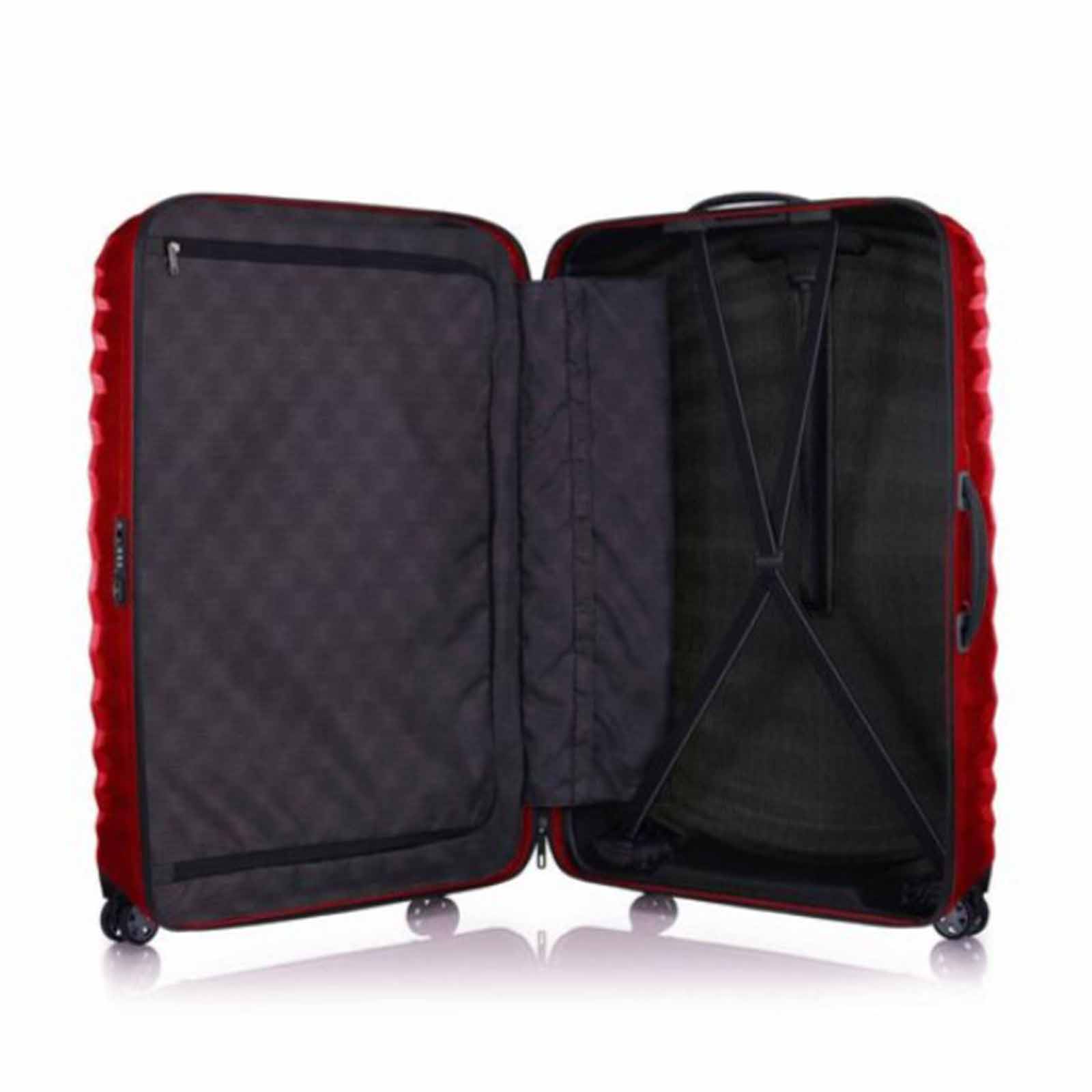 Samsonite-Lite-Shock-Sport-81cm-Suitcase-Chilli-Red-Open