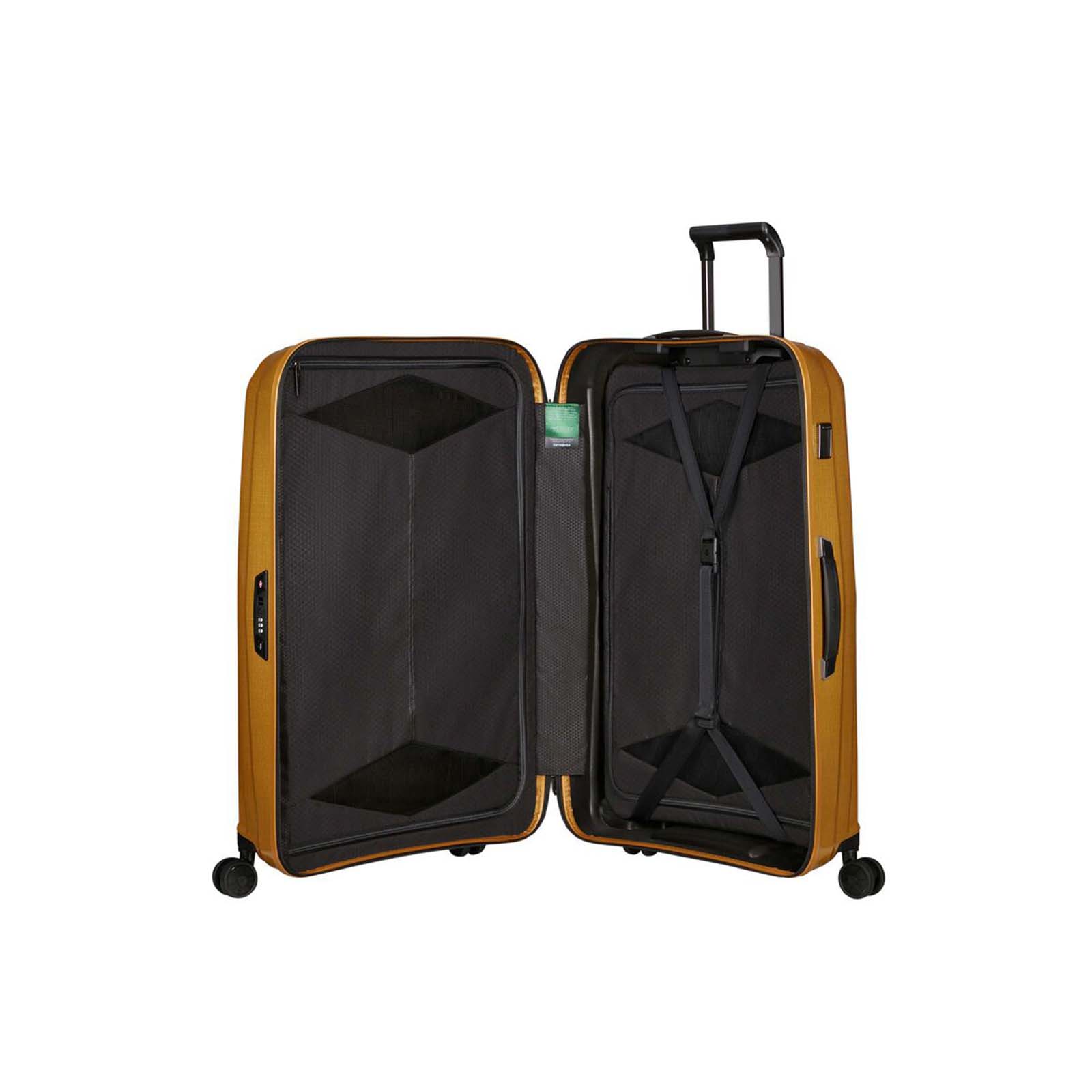 Samsonite-Major-Lite-77cm-Suitcase-Saffron-Yellow-Open