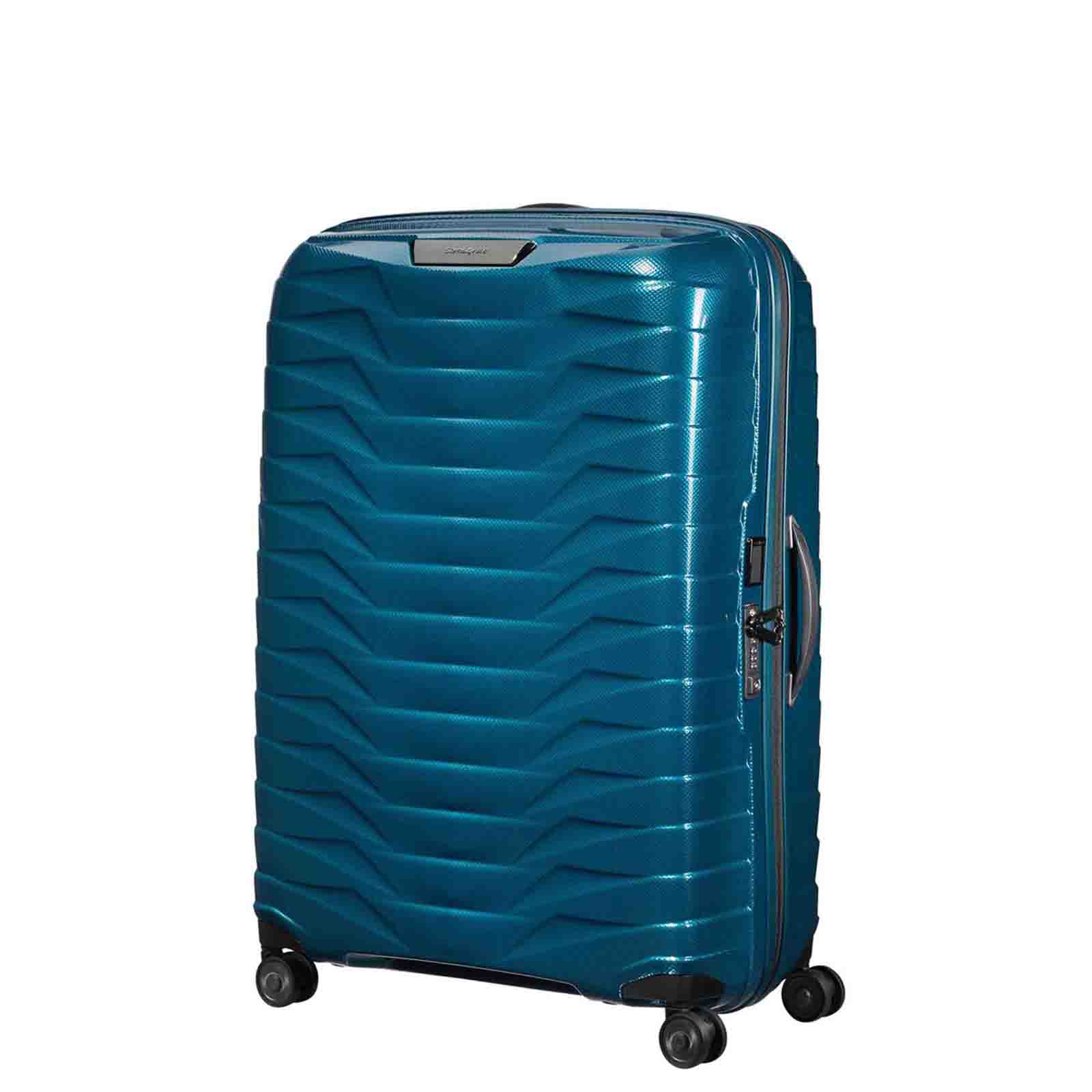 Samsonite-Proxis-81cm-Suitcase-Petrol-Blue-Front-Angle