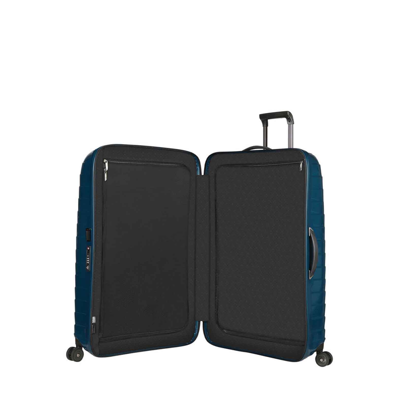 Samsonite-Proxis-81cm-Suitcase-Petrol-Blue-Open