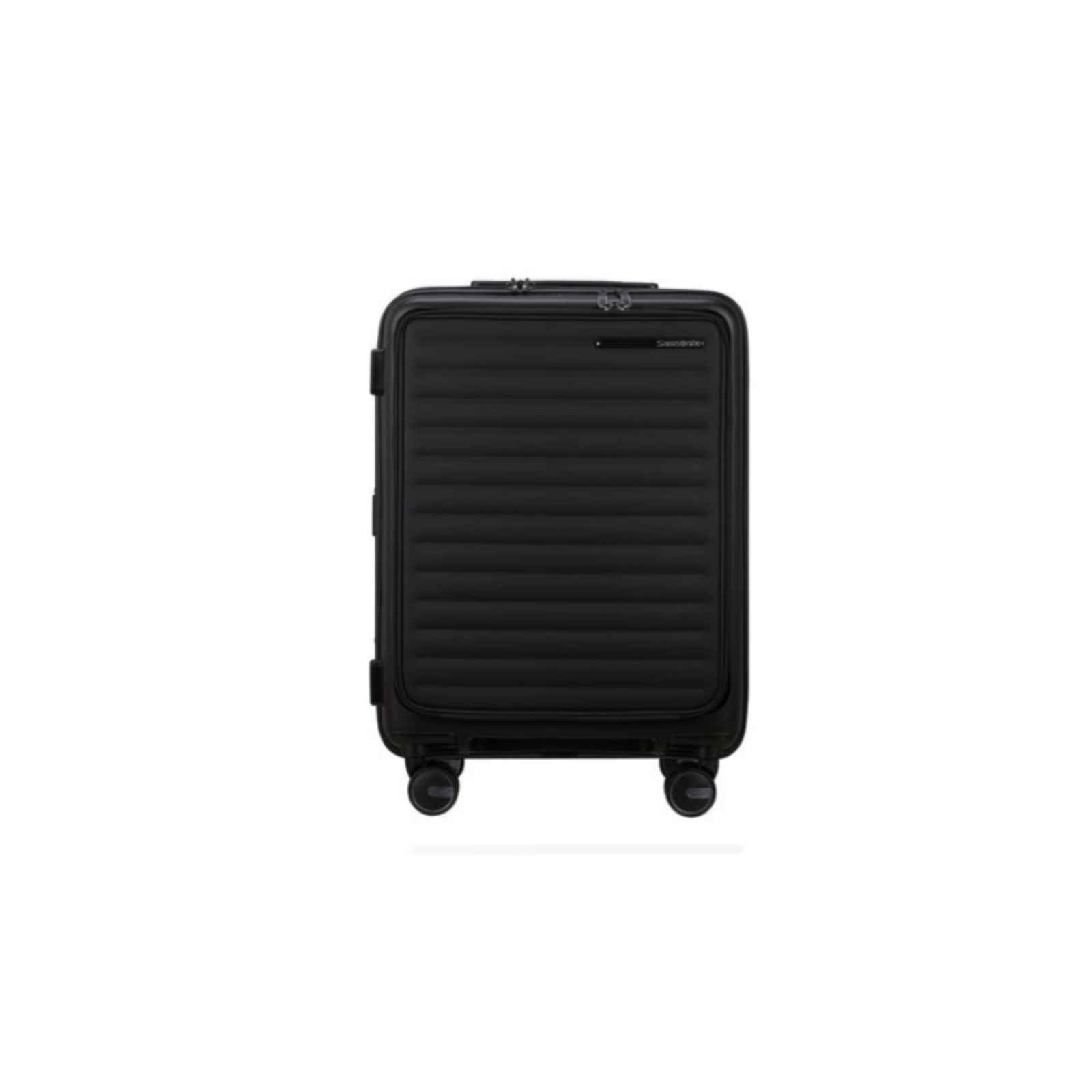 Samsonite-Restackd-Ea-55cm-Suitcase-Black-Front