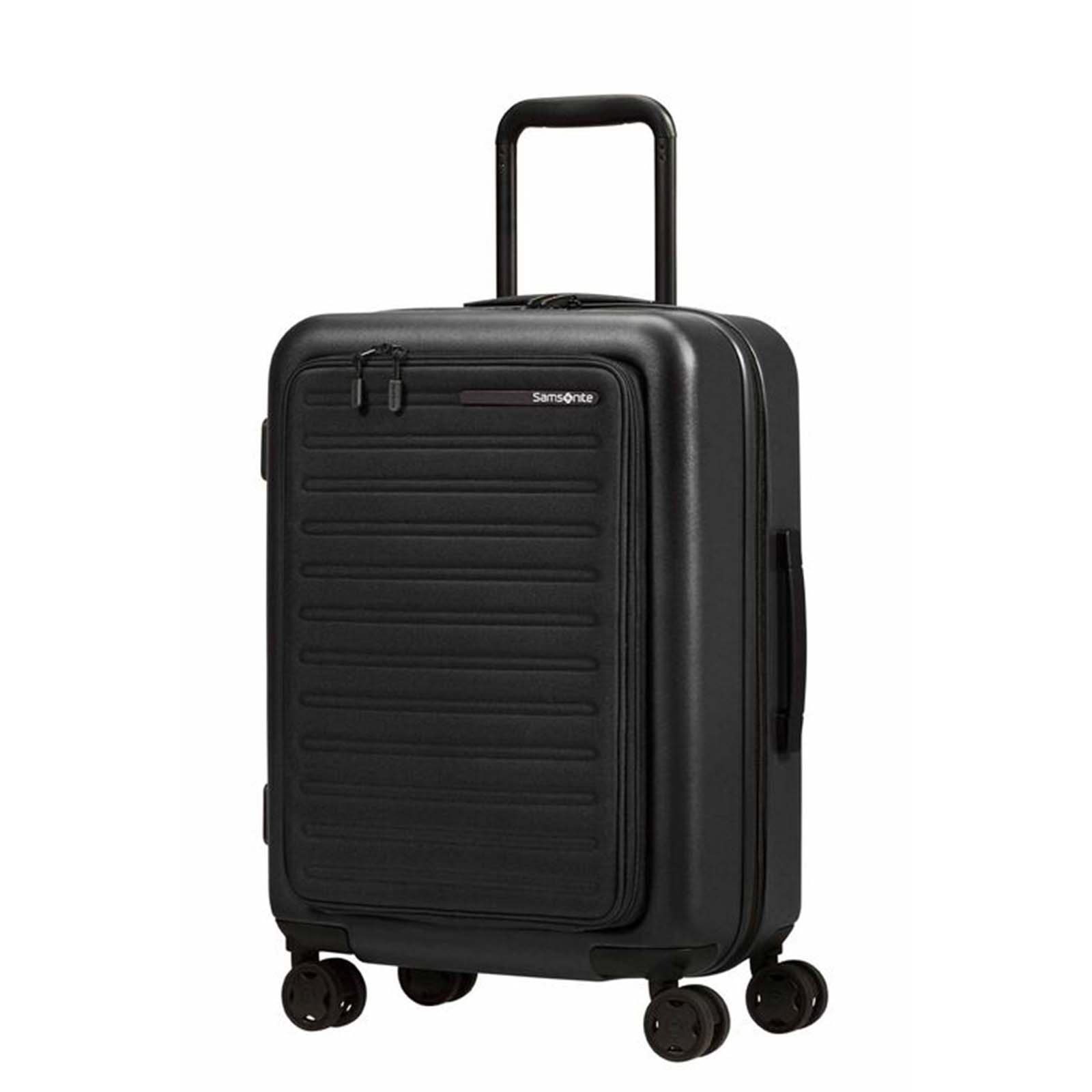 Samsonite-Stackd-55cm-Easy-Access-Suitcase-Black-Angle