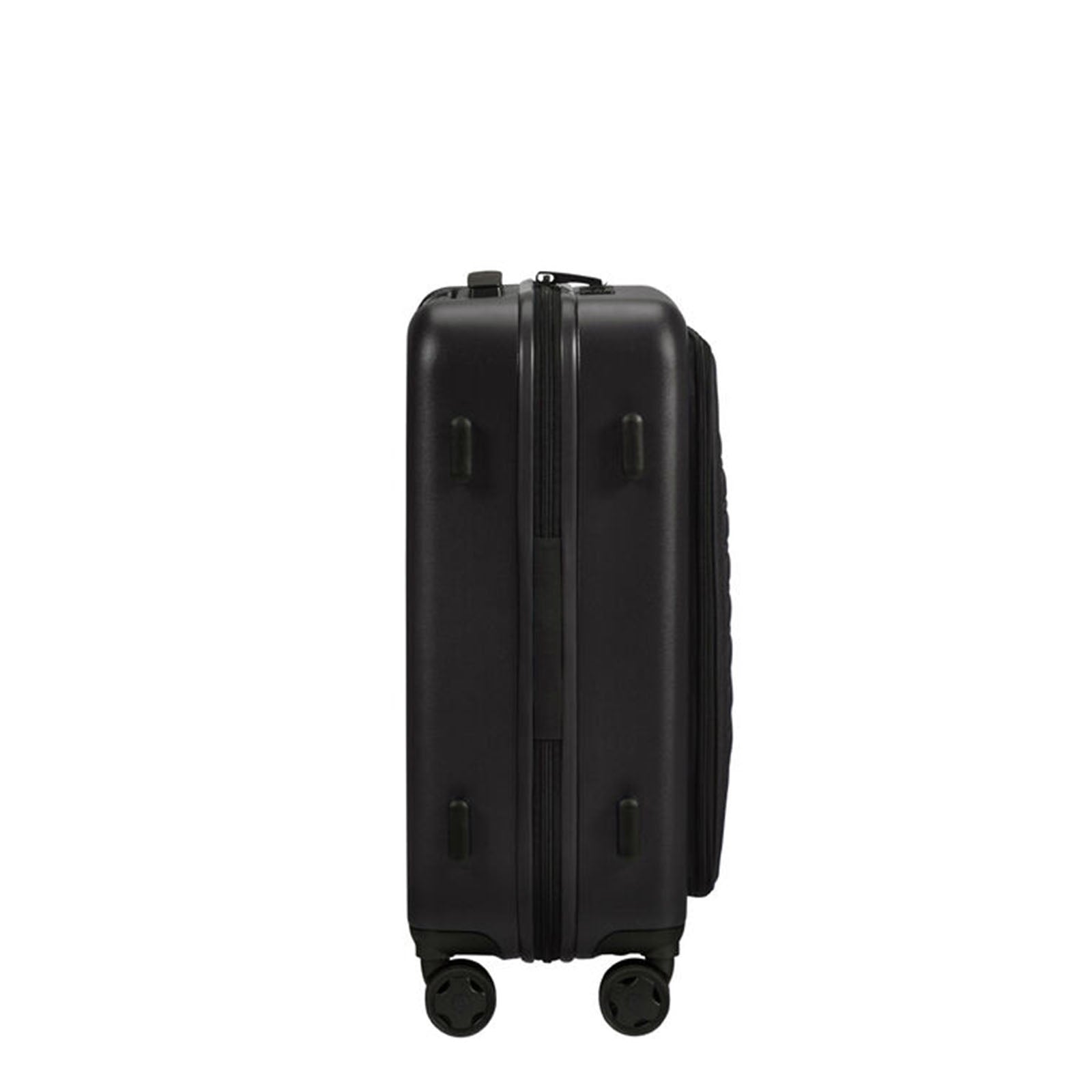 Samsonite-Stackd-55cm-Easy-Access-Suitcase-Black-Side