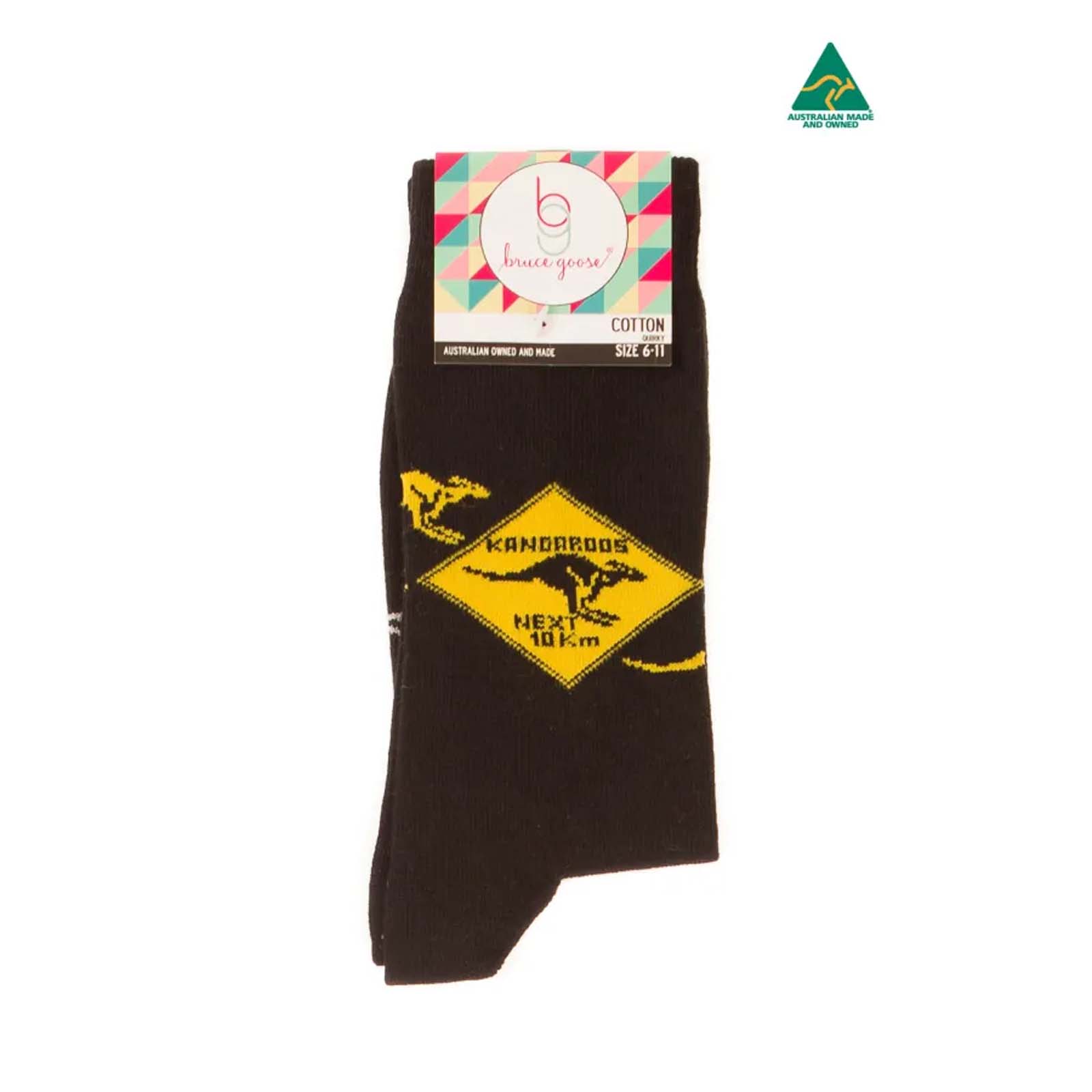 Socks-Kangaroo-Sign-Black-6-11-Front