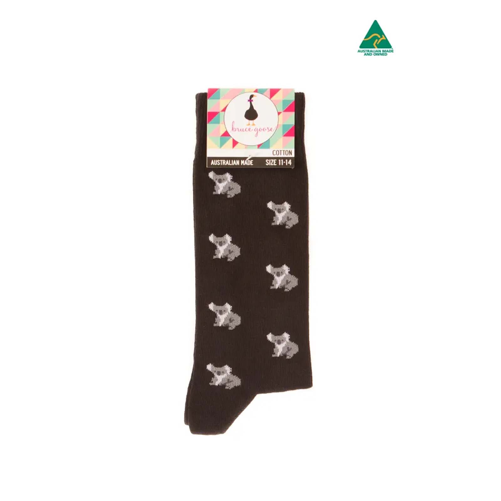 Socks-Small-Koalas-Black-11-14-Front