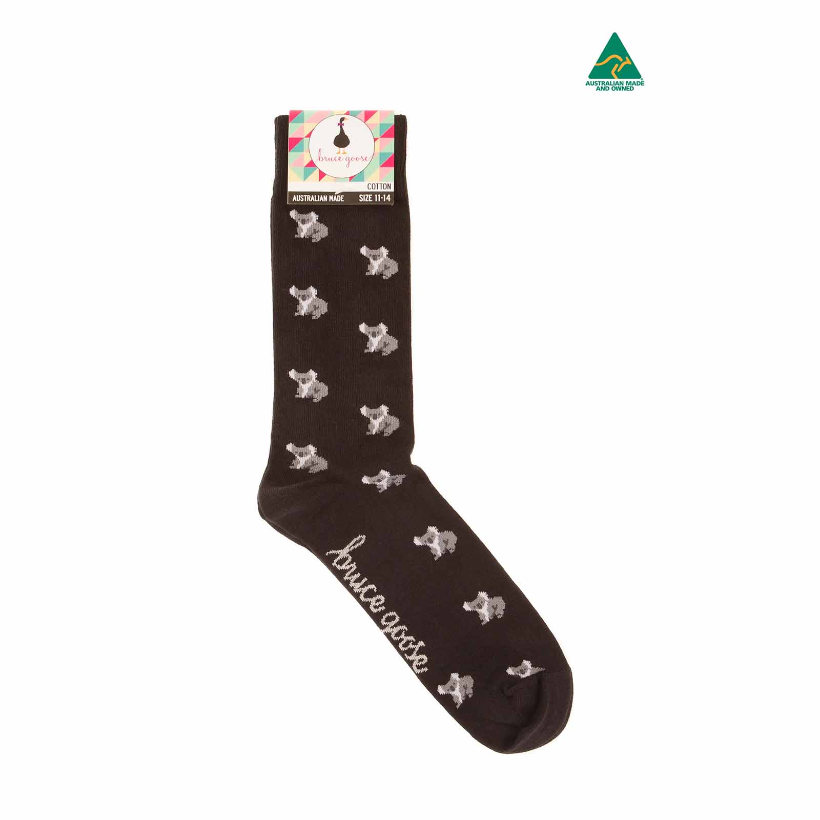 Socks-Small-Koalas-Black-11-14-Single