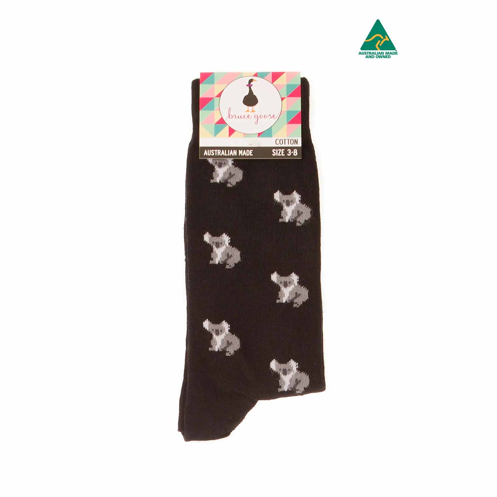 Socks-Small-Koalas-Black-3-8-Front