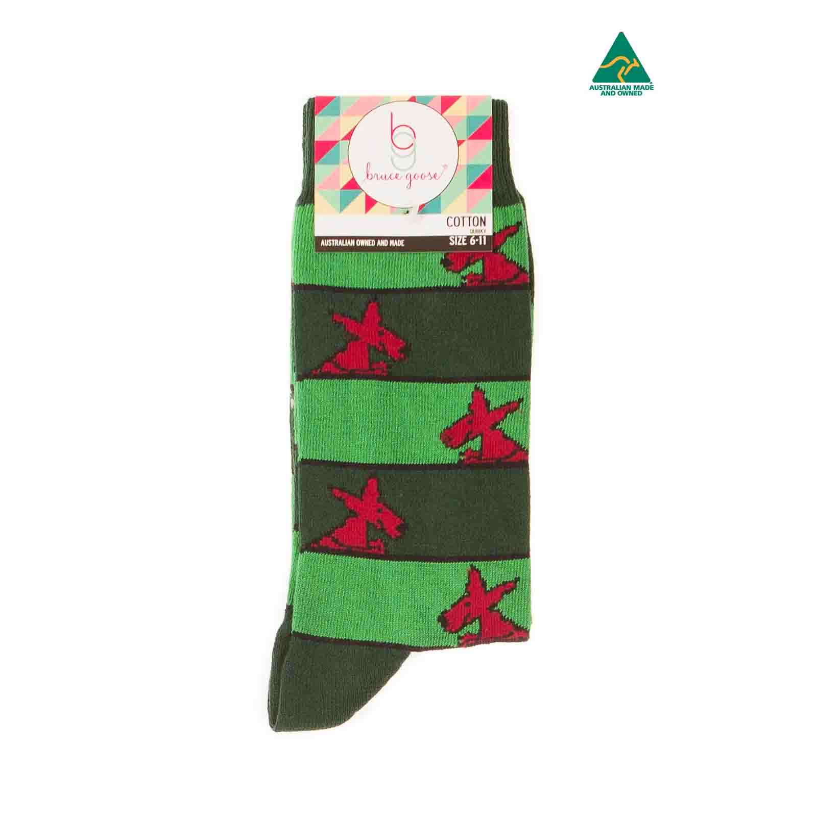 Socks-Stripey-Kangaroo-Green-6-11-Front