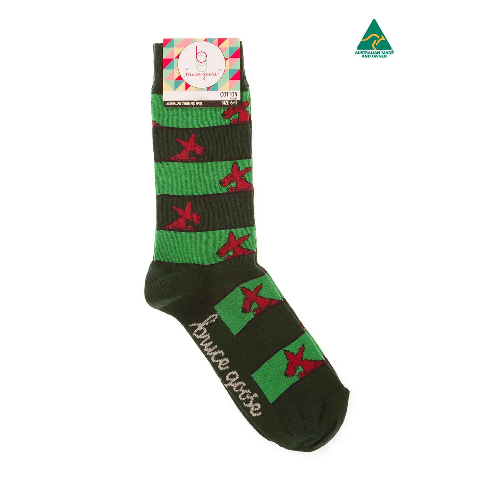 Socks-Stripey-Kangaroo-Green-6-11-Single