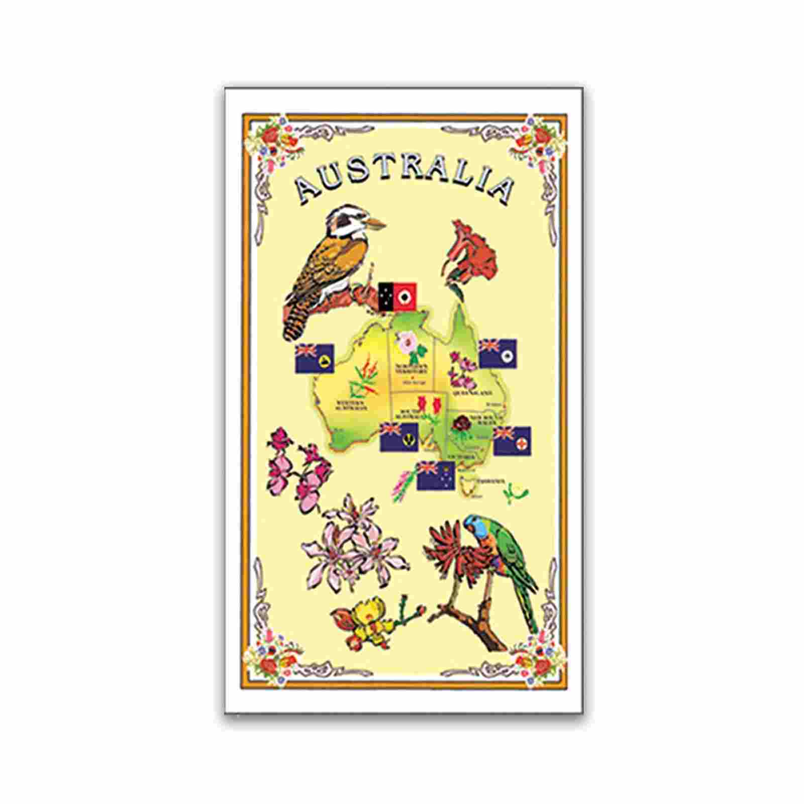 Tea-Towel-Aus-Map-Flora-Fauna