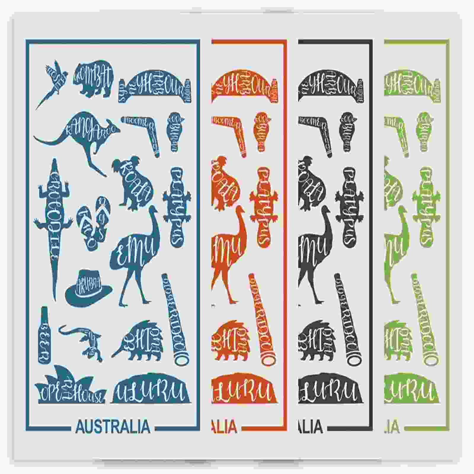 Tea-Towel-Aussie-Animal-Icons-Coloured