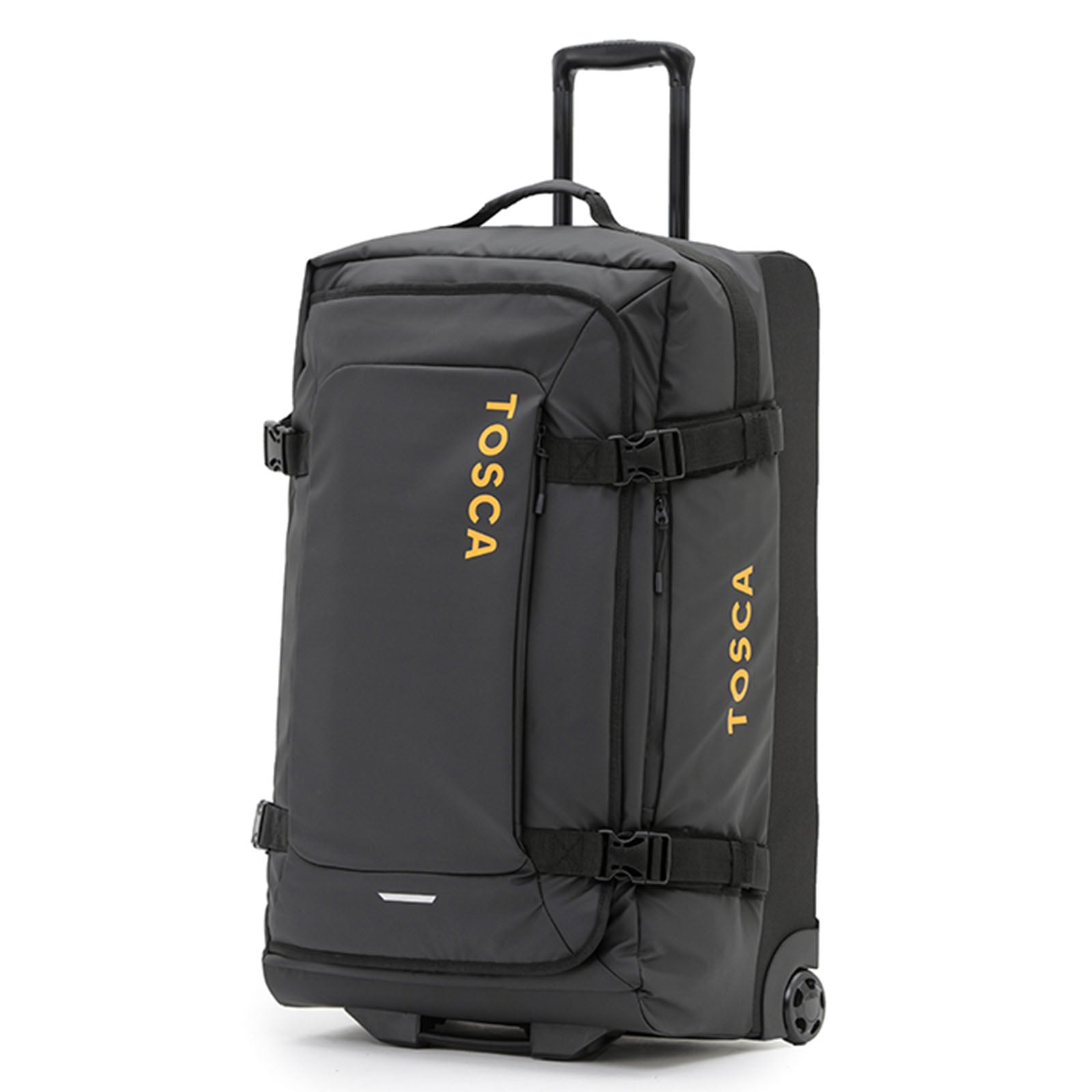 Tosca-Delta-Large-Wheeled-Duffel-Bag-Black-Front-Side-Corner