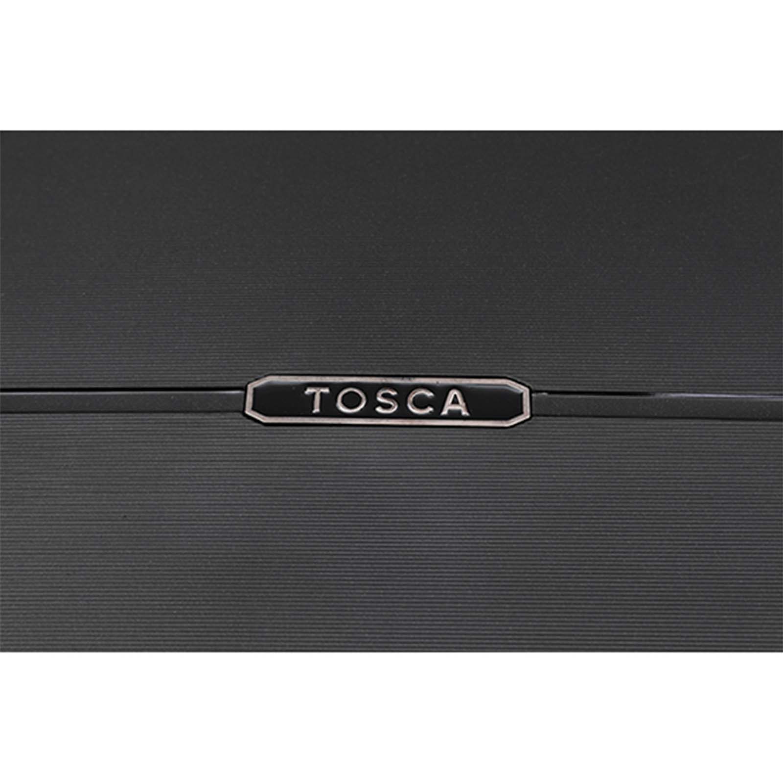 Tosca-Globetrotter-20-Inch-Carry-On-Suitcase-Black-Logo-Close-Up