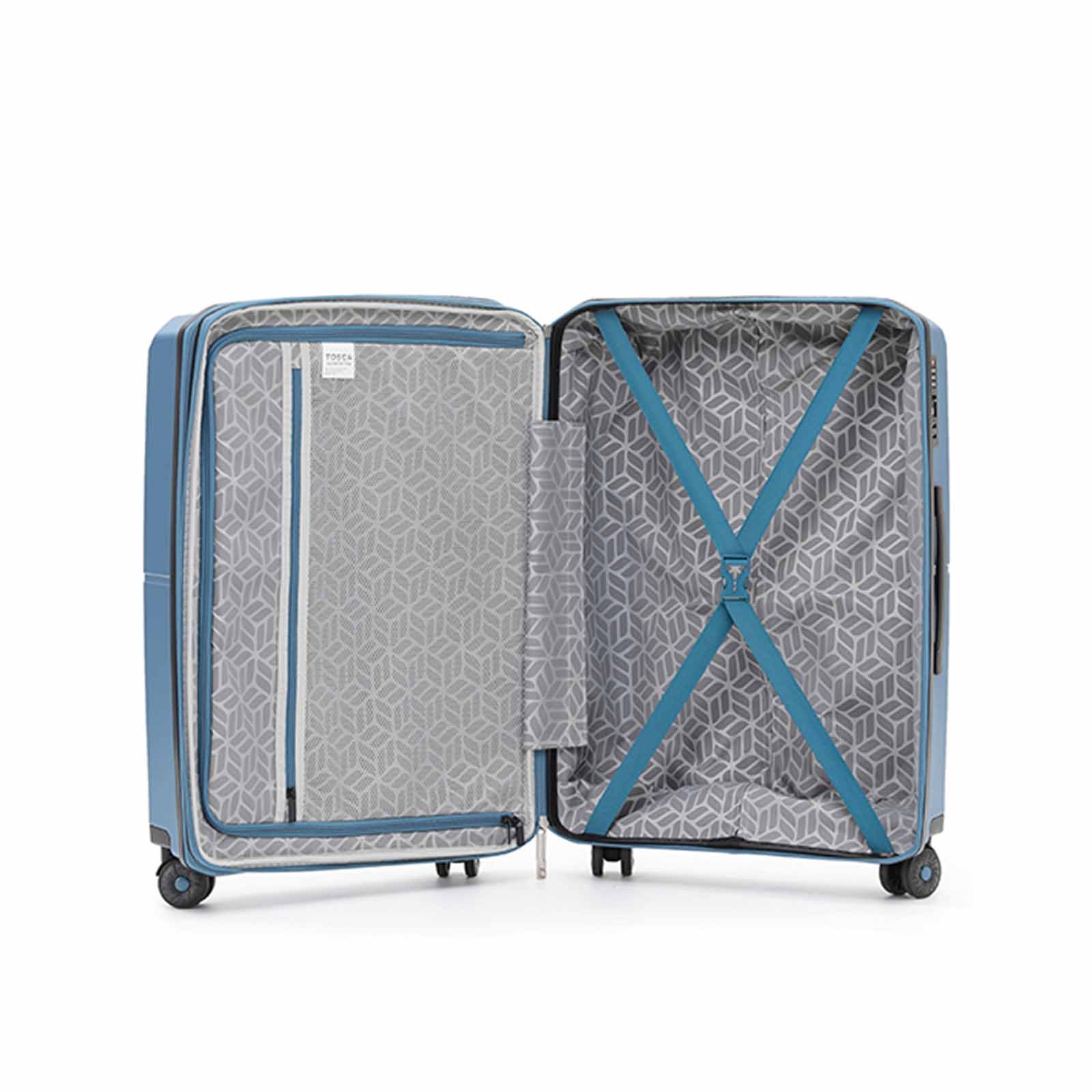 Tosca-Globetrotter-20-Inch-Carry-On-Suitcase-Blue-Open