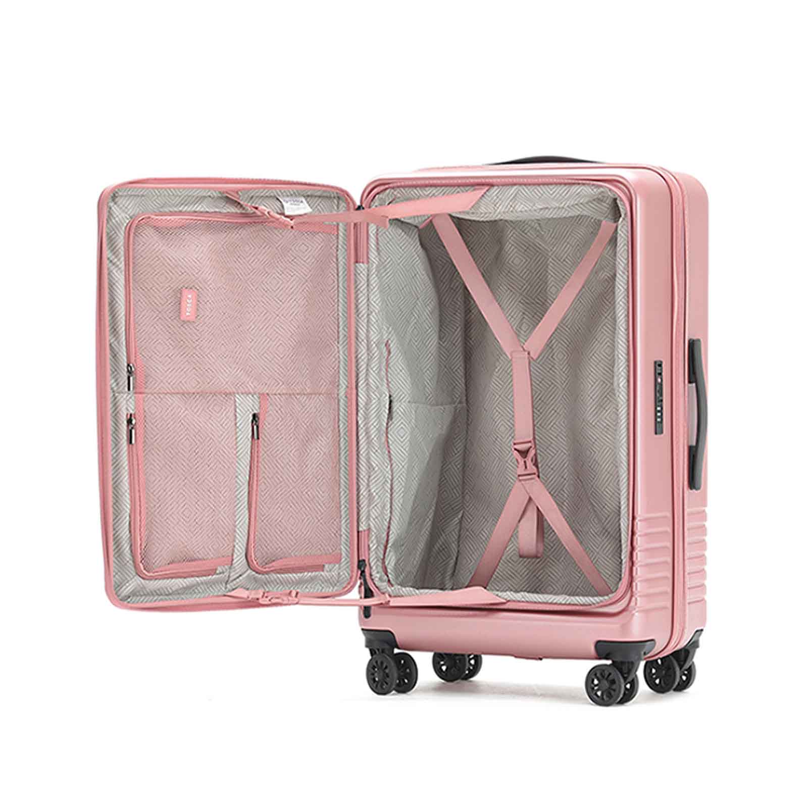 Tosca-Horizon-27-Inch-Medium-Suitcase-Rose-Open