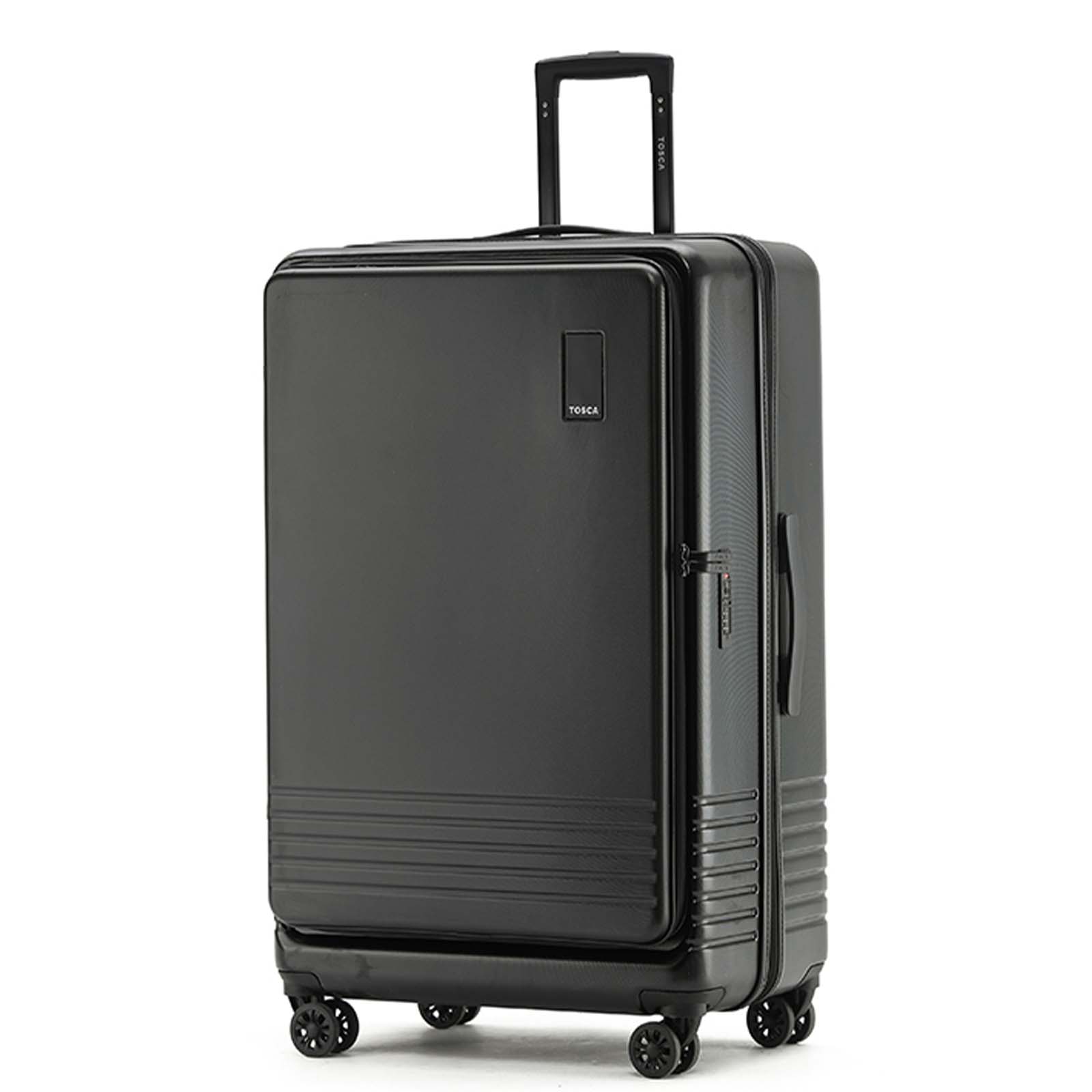 Tosca-Horizon-31-Inch-Large-Suitcase-Black-Front-Side-Angle