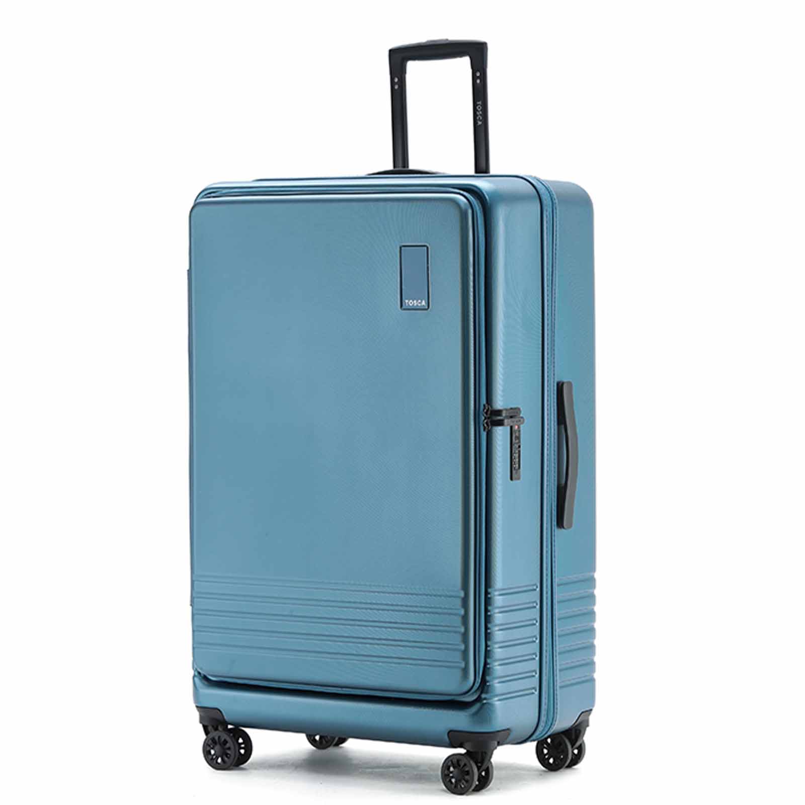 Tosca-Horizon-31-Inch-Large-Suitcase-Blue-Front-Side-Angle