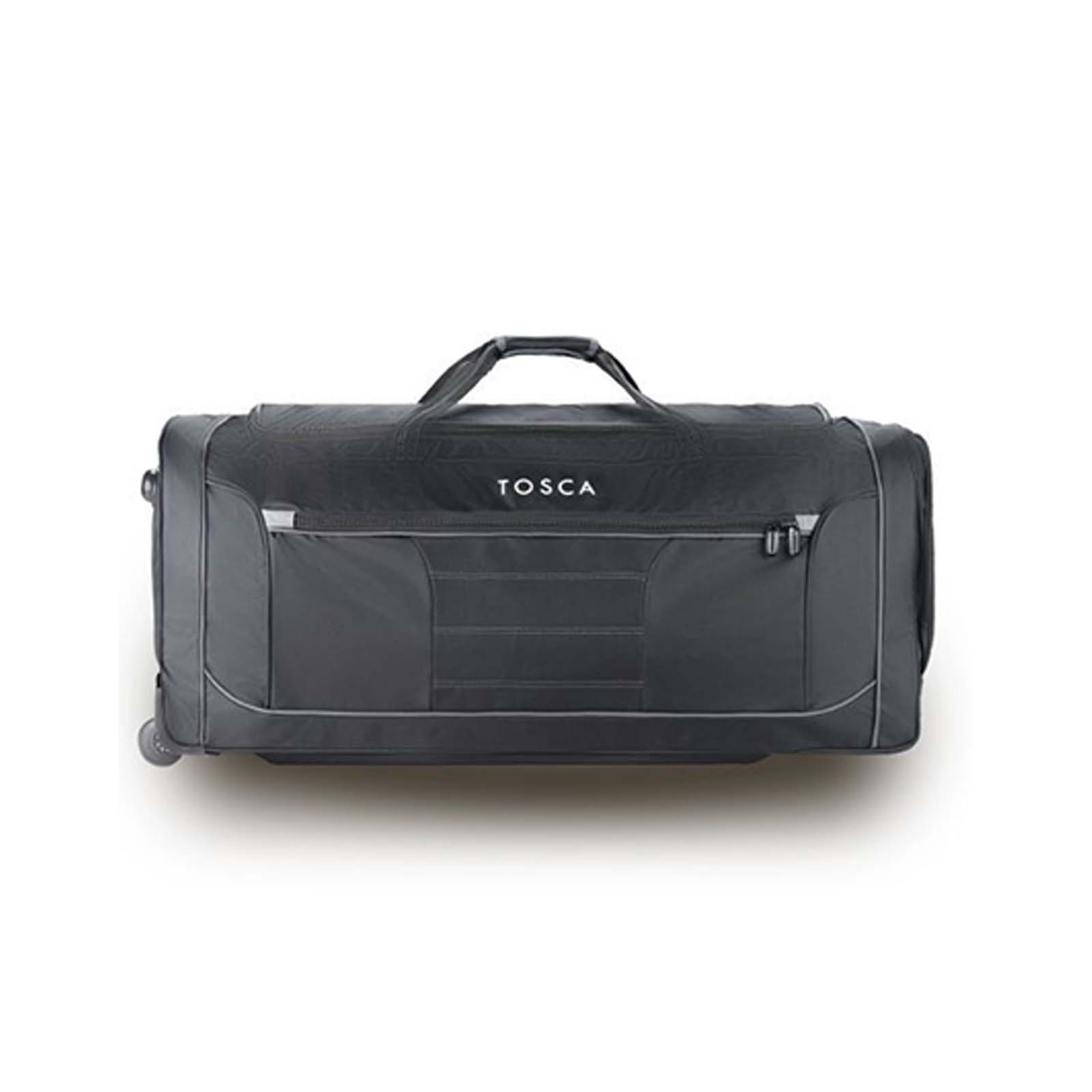 Tosca-Jumbo-Wheeled-Duffel-Bag-Black-Grey-Front