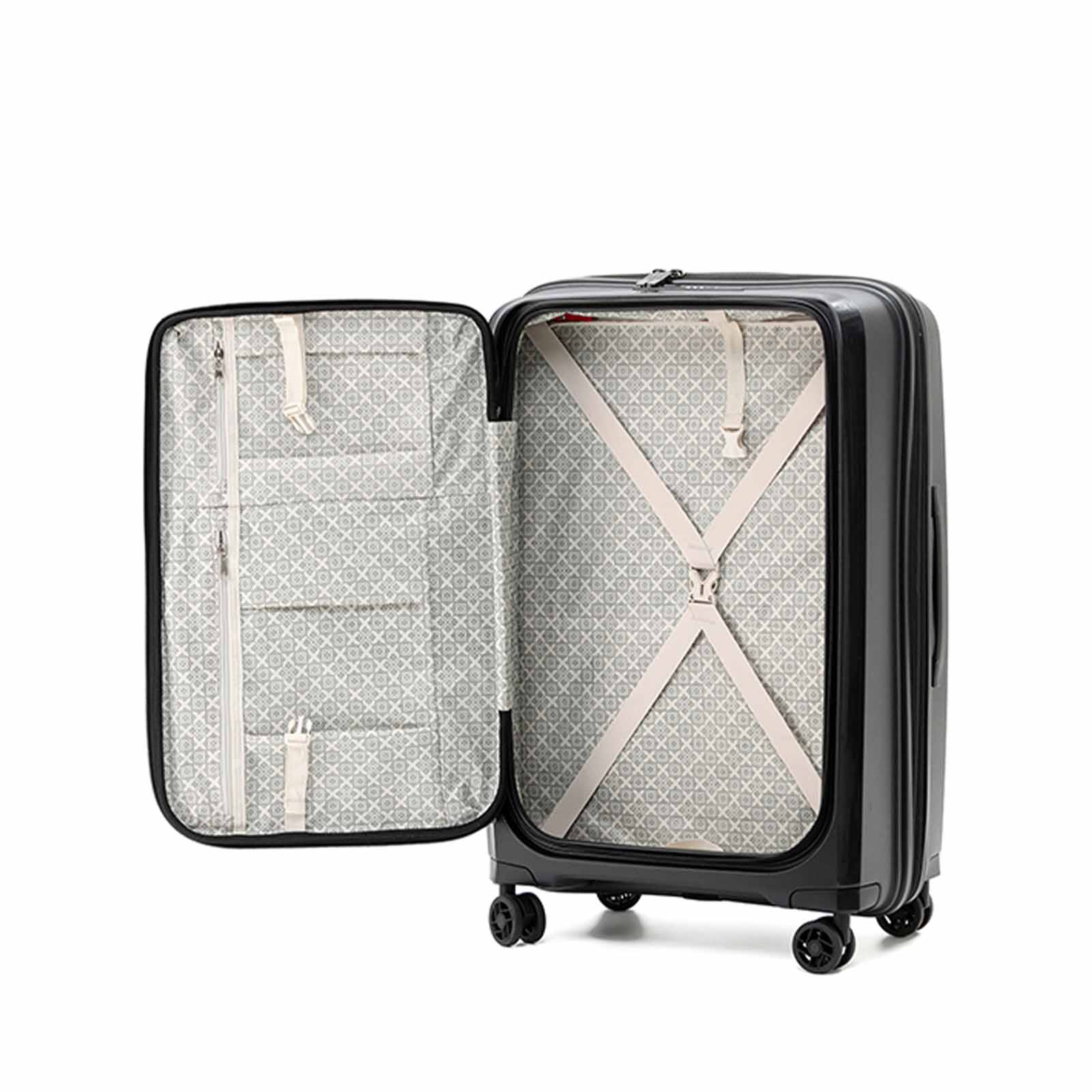 Tosca-Space-X-20-Inch-Carry-On-Suitcase-Black-Front-Open