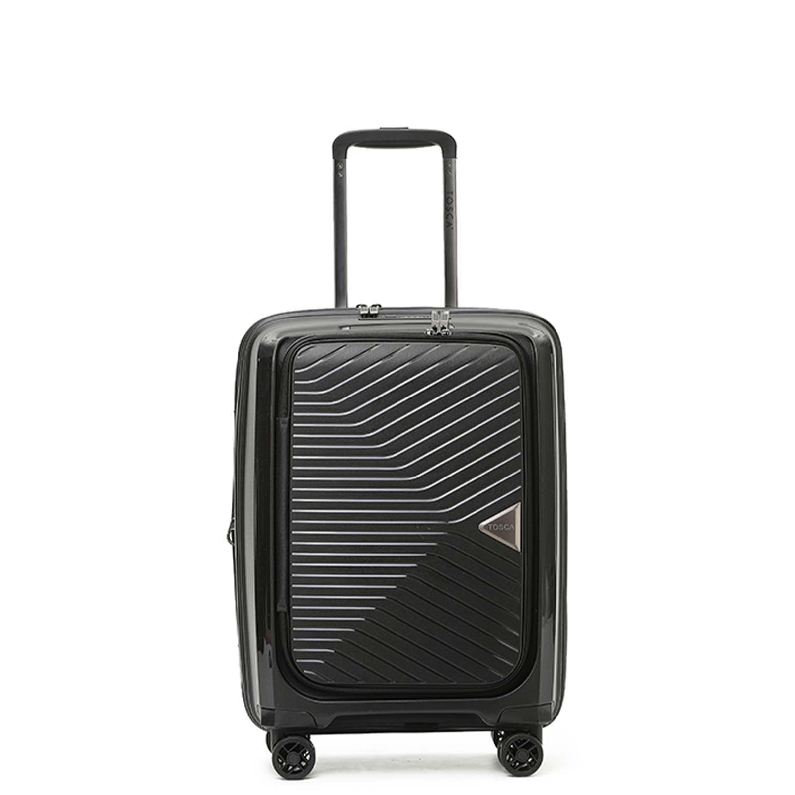 Tosca-Space-X-20-Inch-Carry-On-Suitcase-Black-Front