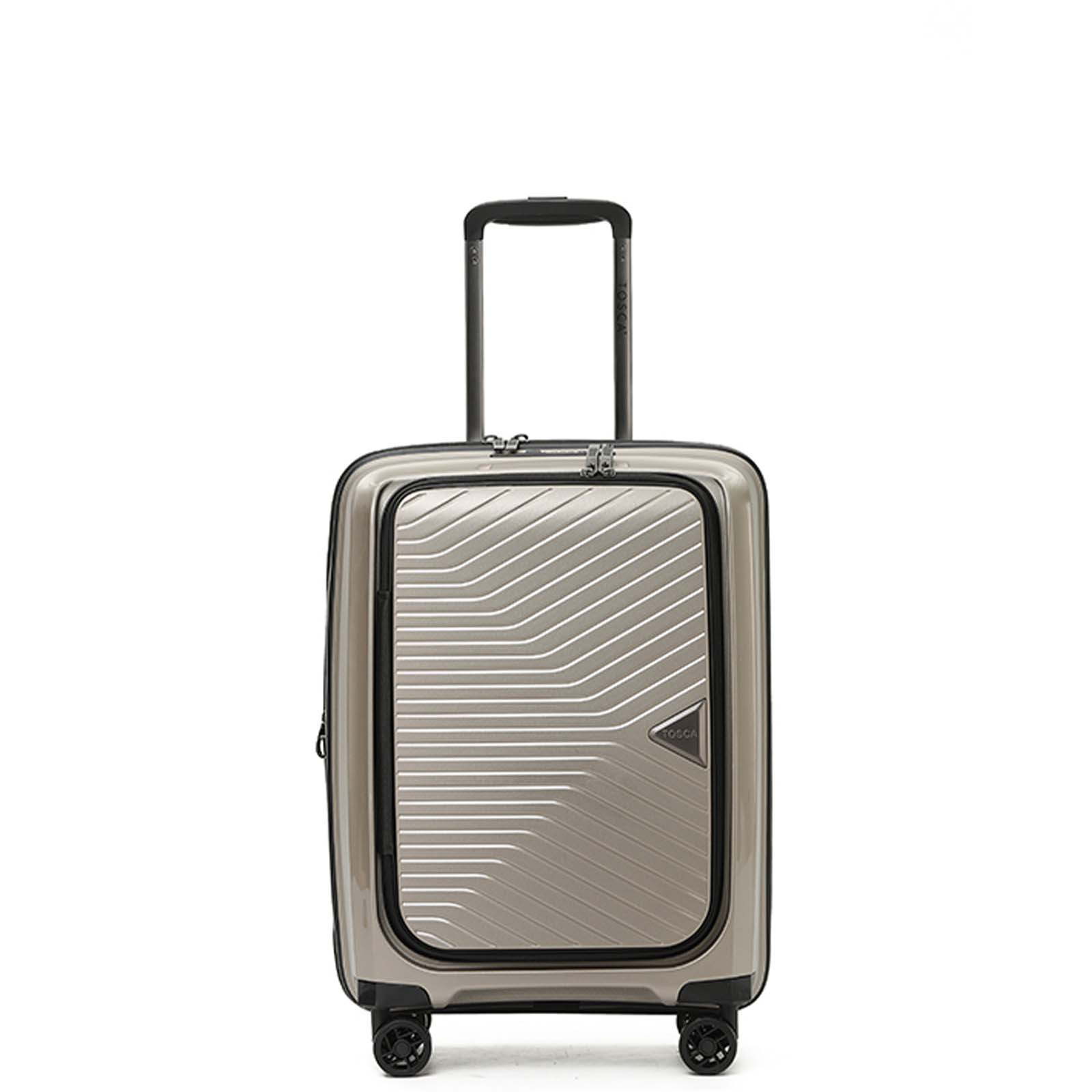 Tosca-Space-X-20-Inch-Carry-On-Suitcase-Champagne-Front