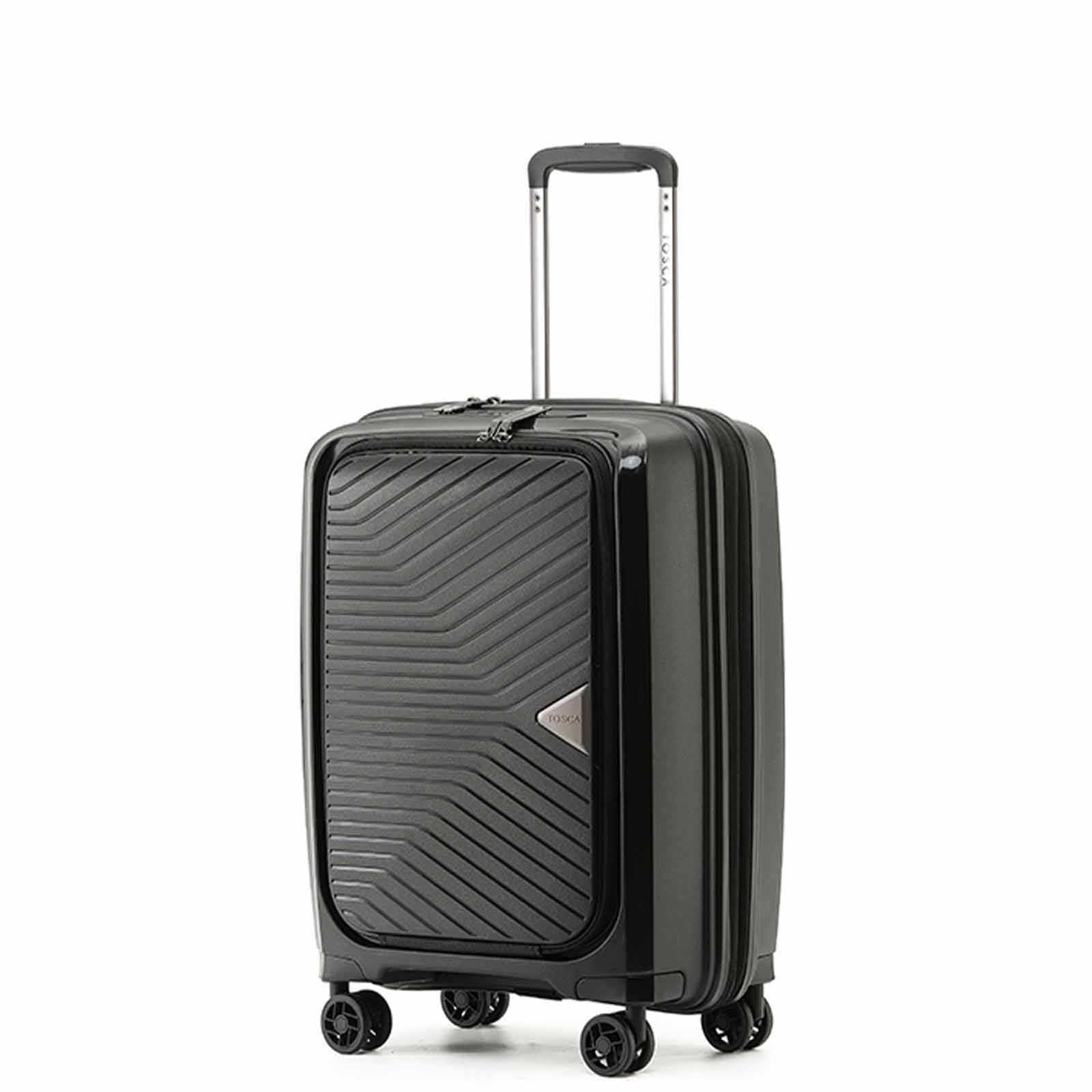 Tosca-Space-X-20-Inch-Laptop-Suitcase-Black-Front-Side