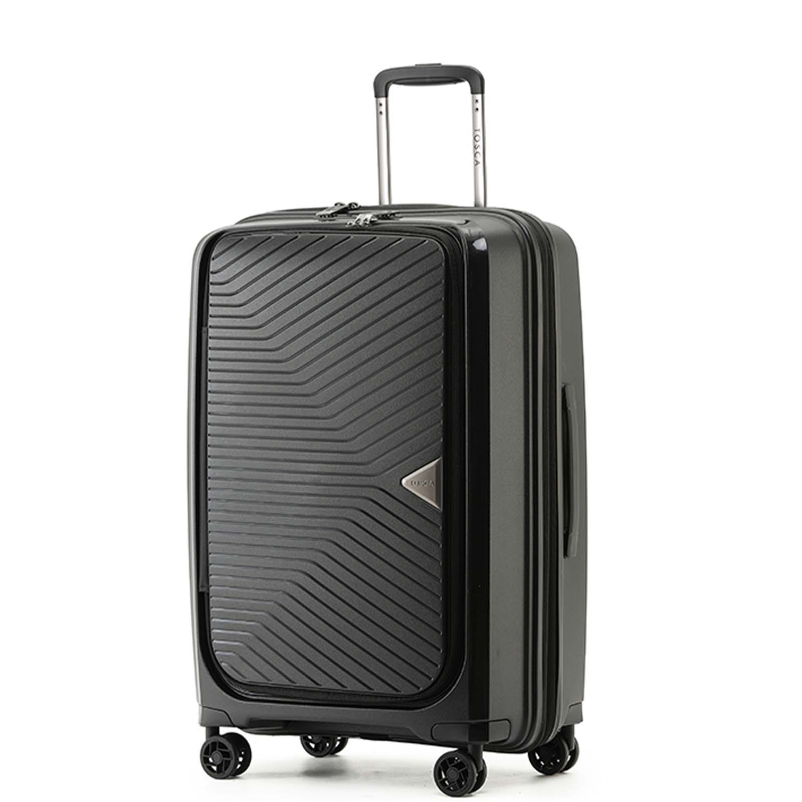 Tosca-Space-X-25-Inch-Medium-Suitcase-Black-Side-Front