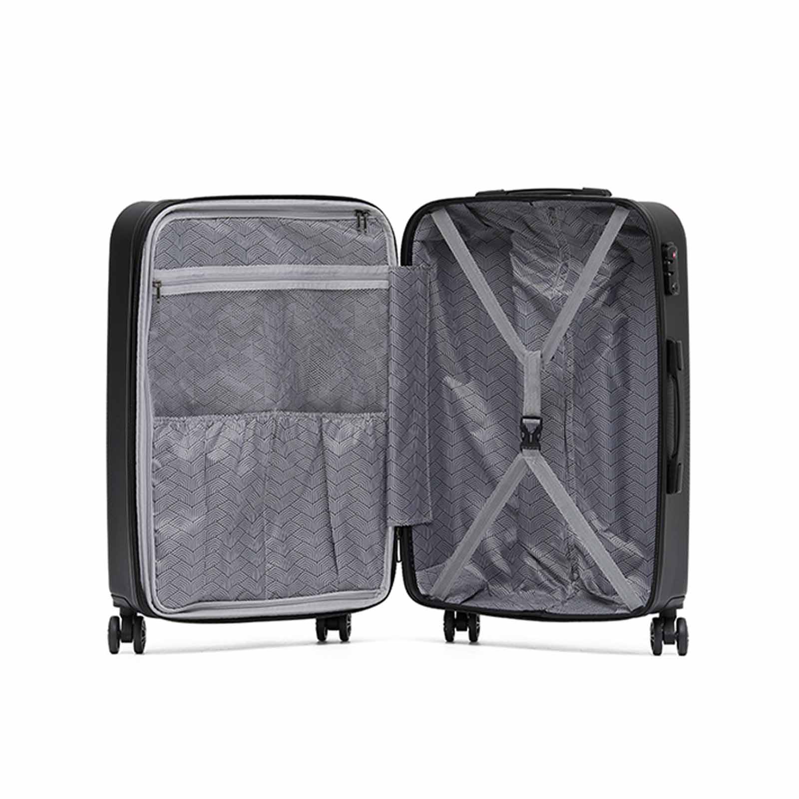 Tosca-Venice-20-Inch-Carry-On-Suitcase-Black-Open