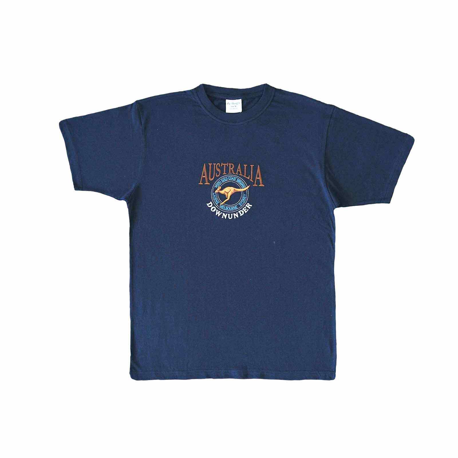 Unisex T-Shirt Kangaroo in Circle Navy L