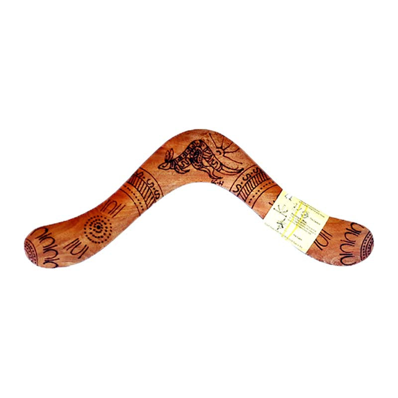 Boomerang Hardwood Shaped, Burnt & Painted